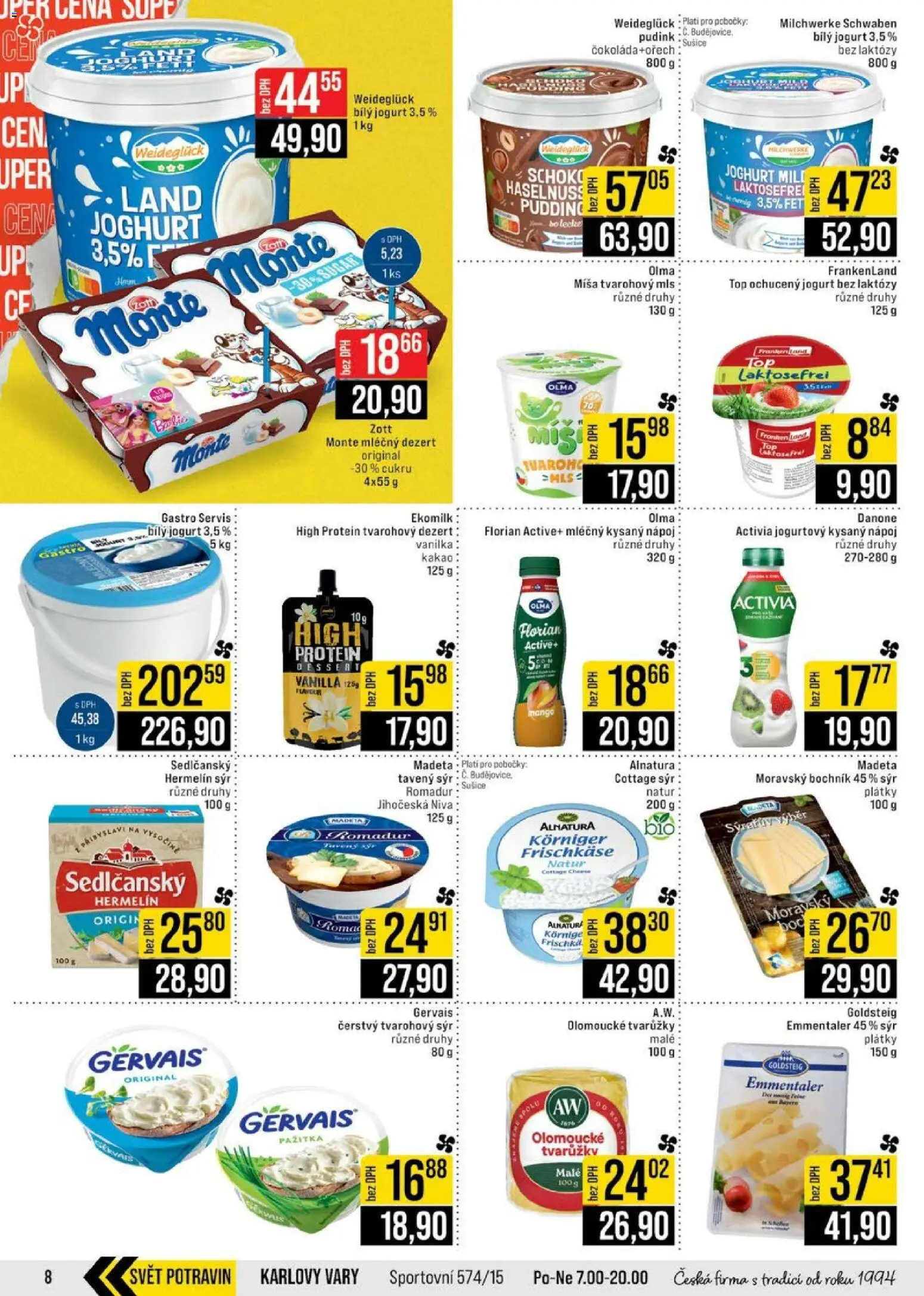 Jip leták - Cash & Carry od 27.05.2026 | Strana: 8 | Produkty: Hermelín, Romadur, Kakao, Bílý jogurt