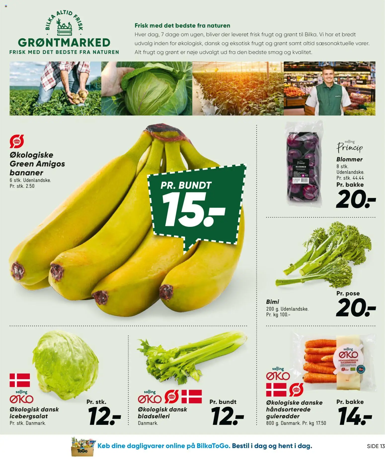 Bilka tilbudsavis – gyldig fra 11/09/2026 | Side: 13 | Produkter: Dagligvarer, Gulerødder, Blommer, Bladselleri