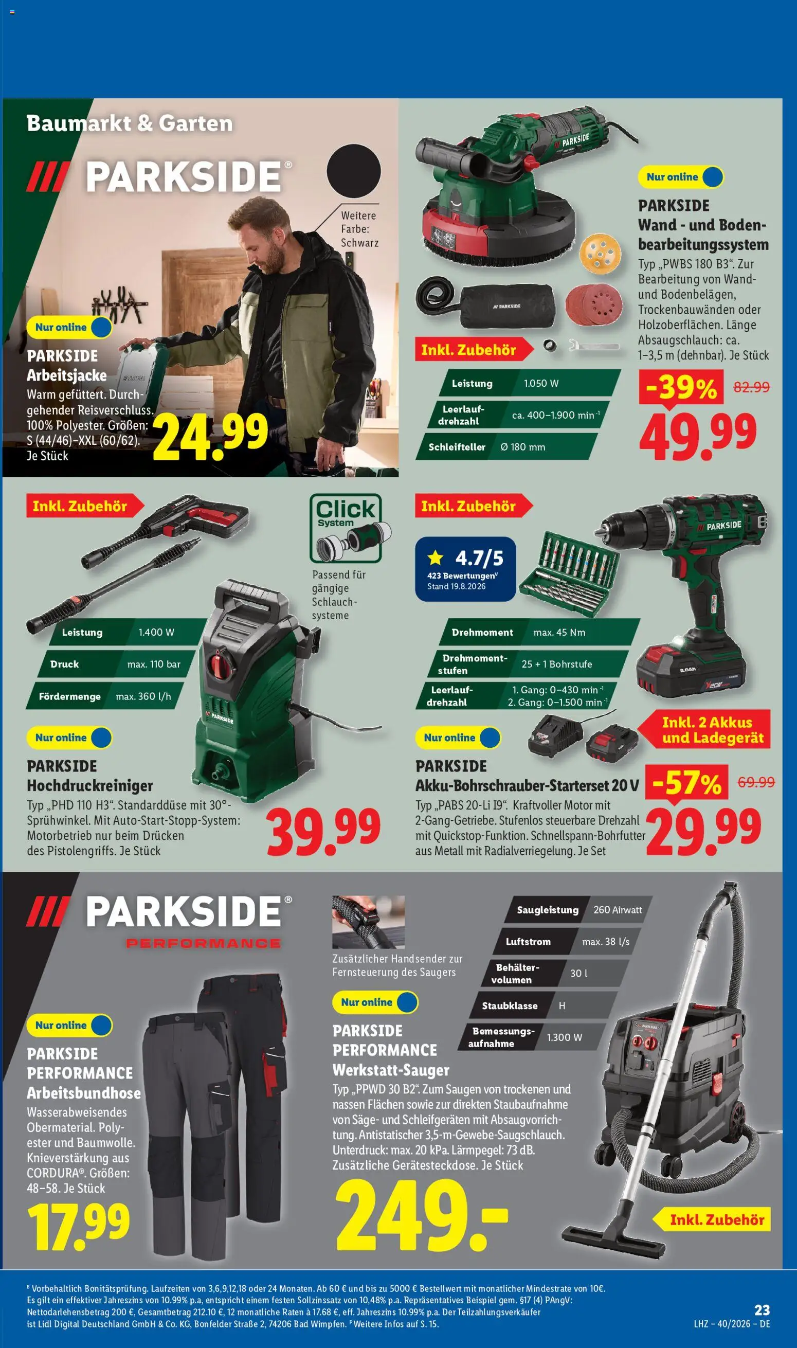 Lidl Německo leták od 28.09.2026 | Strana: 15 | Produkty: Parkside