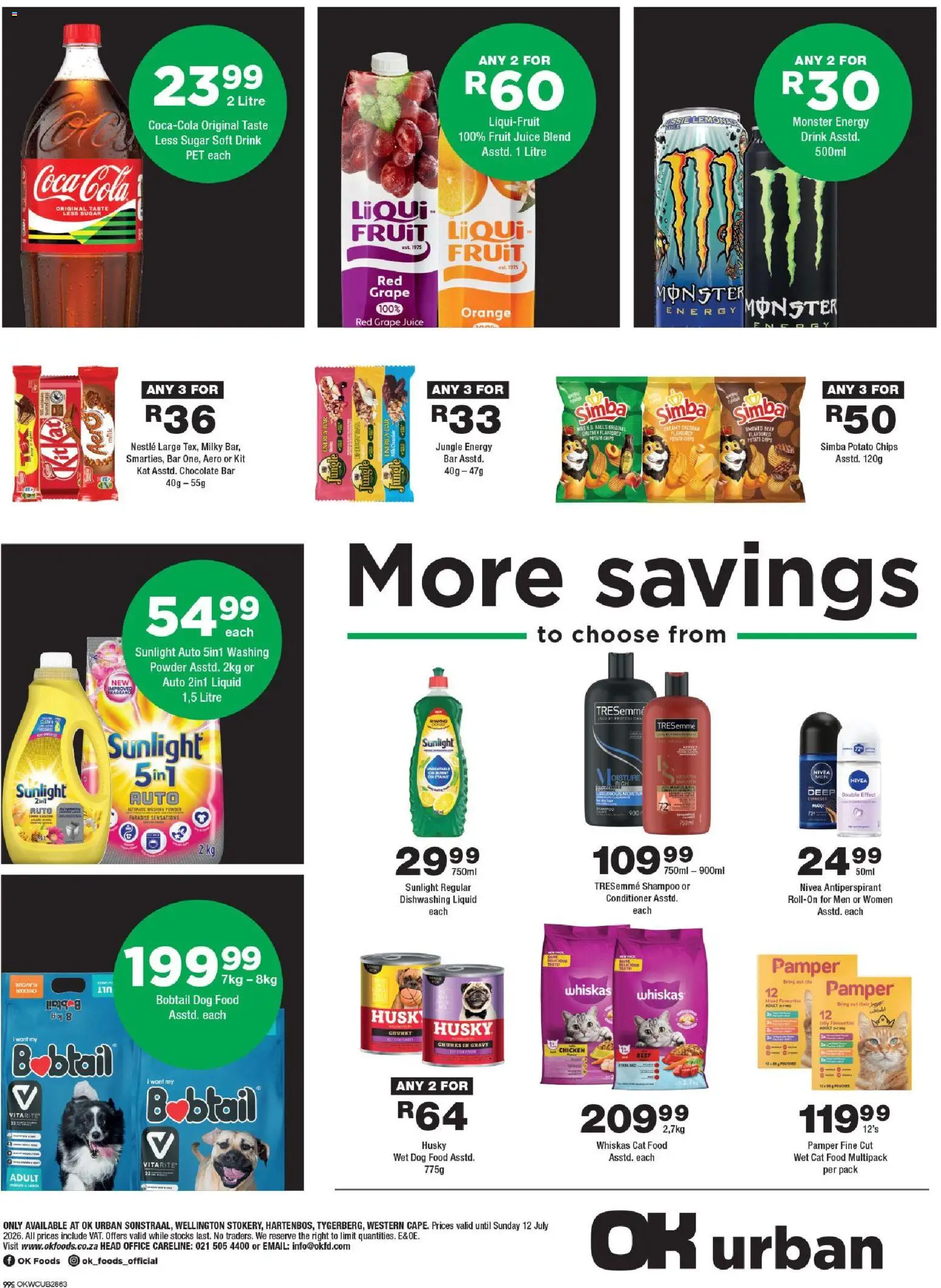 New OK Foods catalogue – valid from 24/06/2026 | Page: 4 | Products: Chocolate, Powder, Shampoo, Sugar