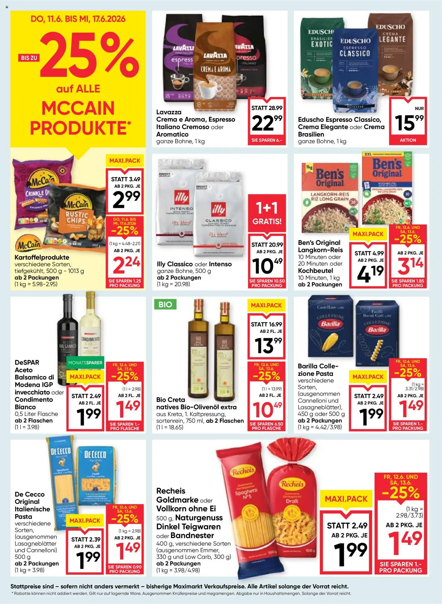 Maximarkt Flugblatt gültig ab 11.06.2026 | Seite: 10 | Produkte: Pasta, Hajdina liszt
