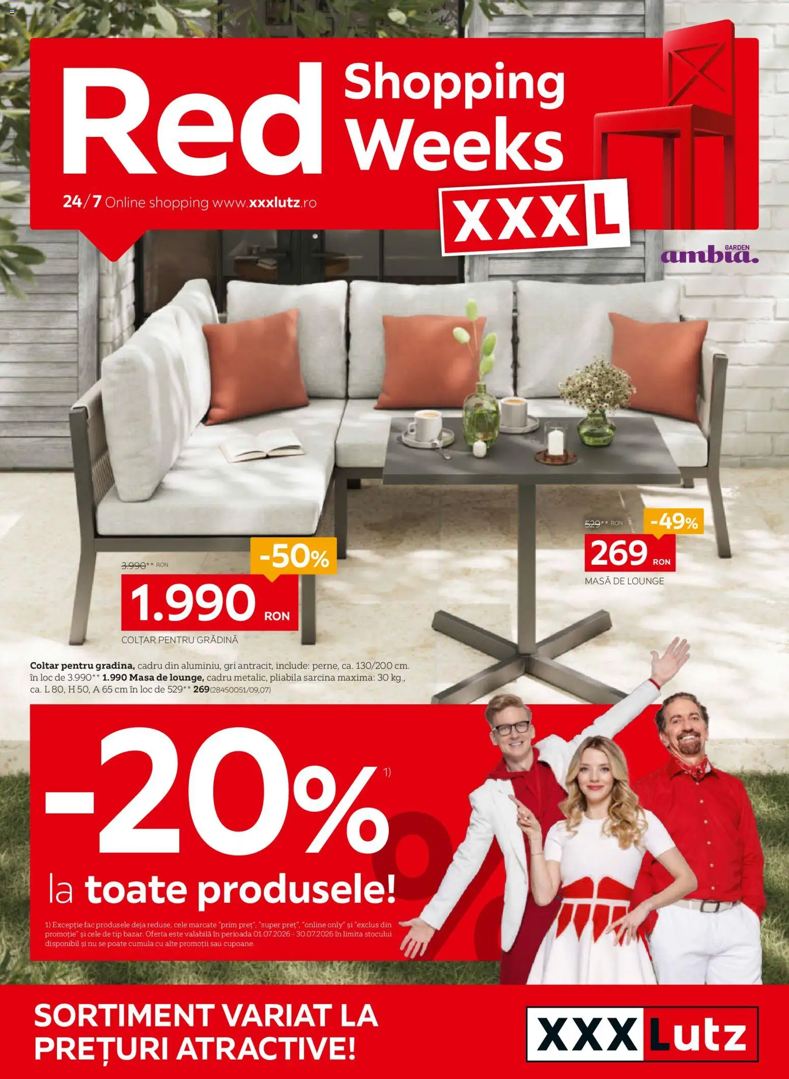 Noul catalog XXXLutz – valabil de la 29.06.2026 | Pagină: 1 | Produse: Masă, Colțar