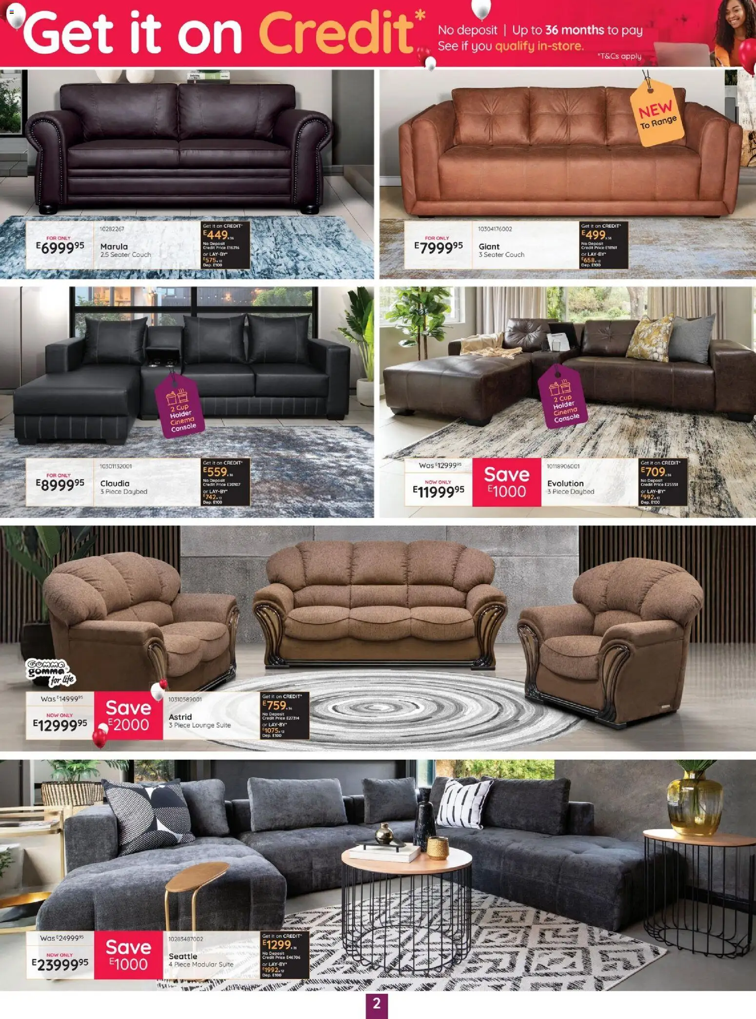New Bradlows catalogue – valid from 16/07/2026 | Page: 2 | Products: Seater, Couch, Lounge suite
