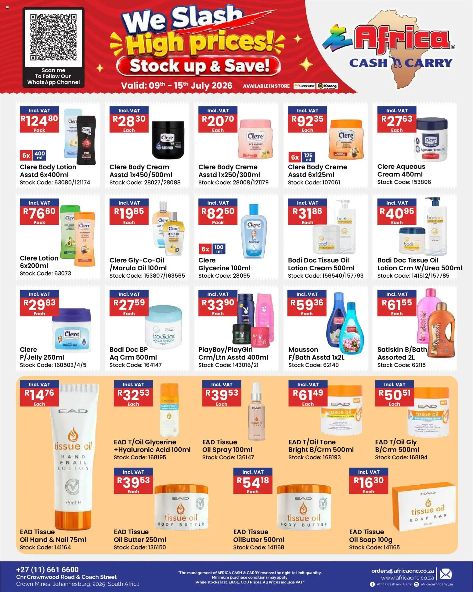 New Africa Cash & Carry catalogue – valid from 09/07/2026 | Page: 68 | Products: Oil, Cream, Body cream, Lotion