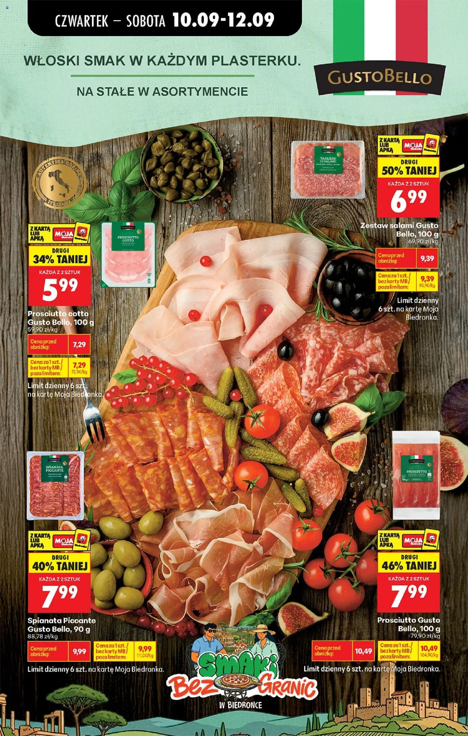 Biedronka gazetka od czwartku od 10.09.2026 | Strona: 64 | Produkty: Karta, Gustobello, Prosciutto, Salami