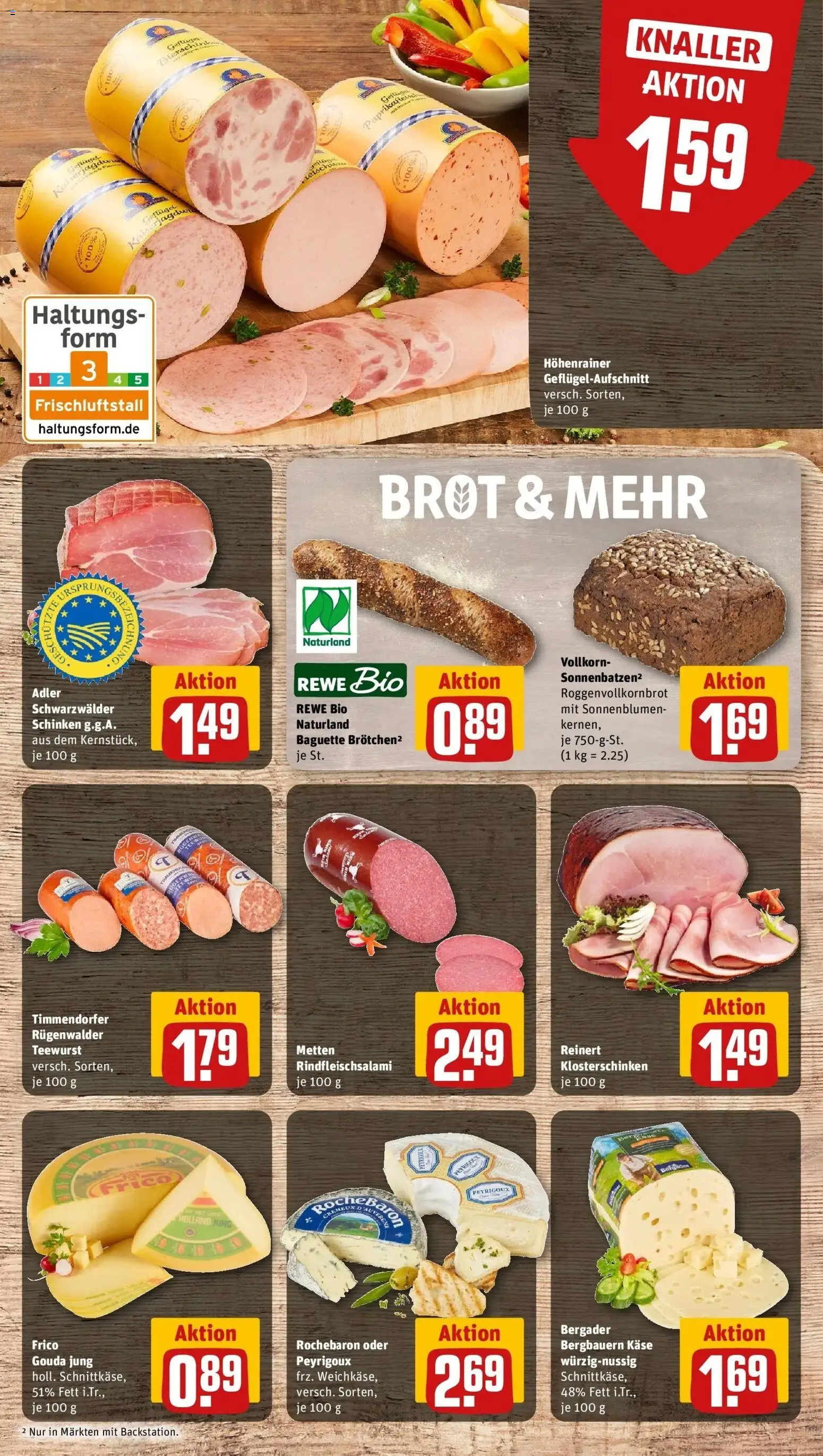 REWE Prospekt ab 21.09.2026 zum Blättern » Angebote | Seite: 15 | Produkte: Käse, Baguette, Brot, Schinken