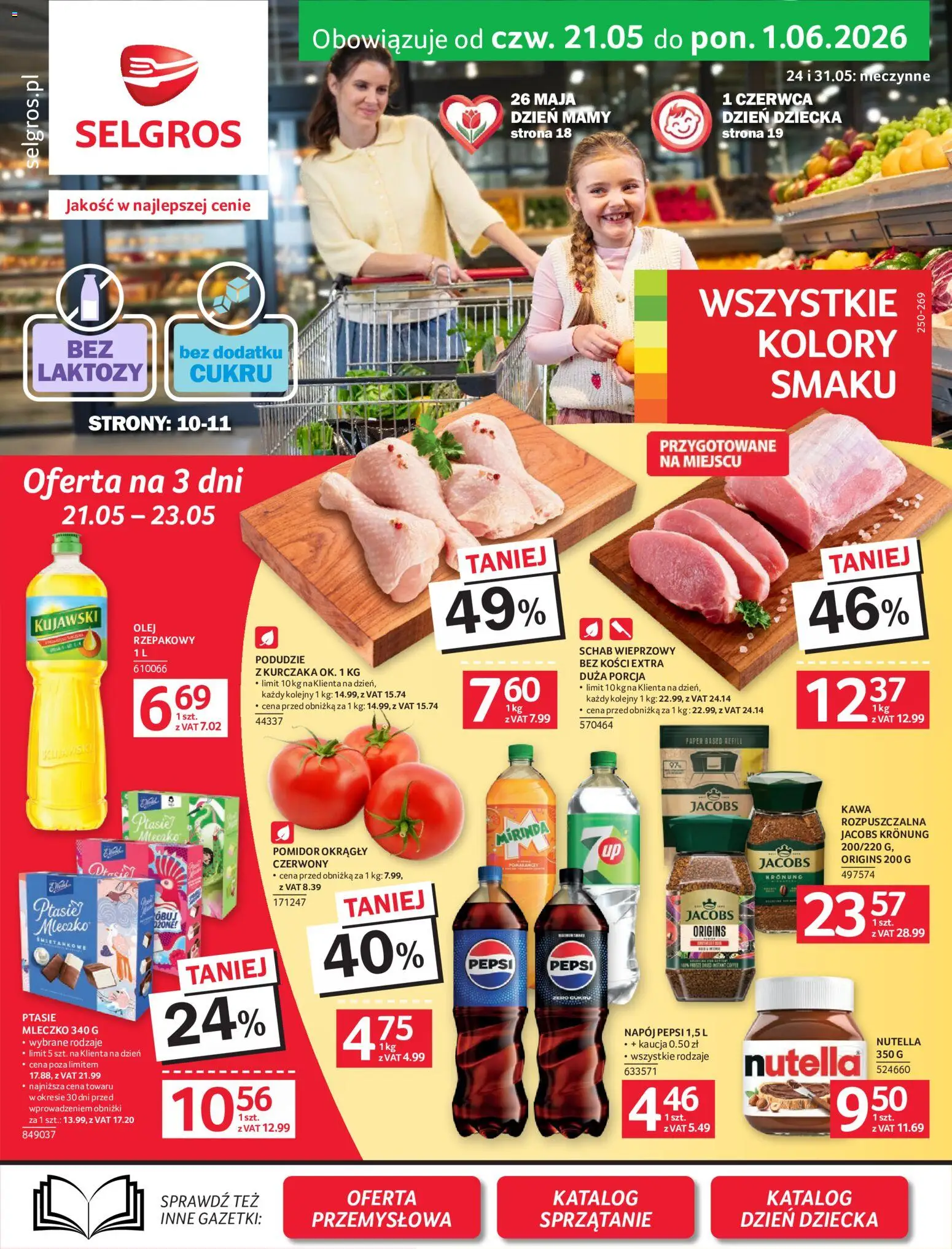 Selgros cash&carry gazetka od 21.05.2026 | Strona: 1 | Produkty: Schab, Nutella, Schab wieprzowy, Pepsi