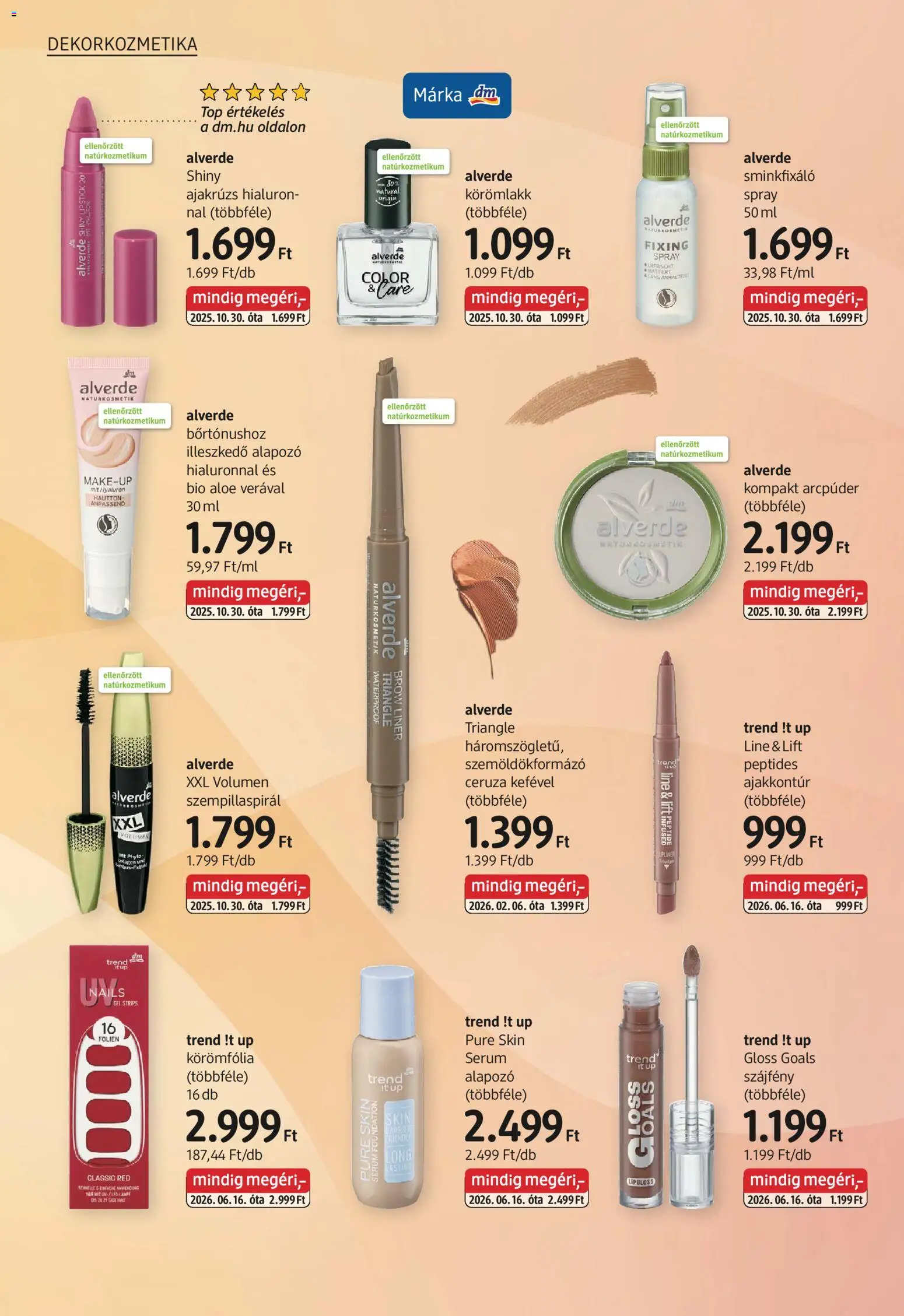 DM Drogerie Markt akciós ujság - amely érvényes a következő dátumtól: 2026.09.03. | Oldal: 10 | Termékek: Szempillaspirál, Alapozó, Márka, Ajakrúzs