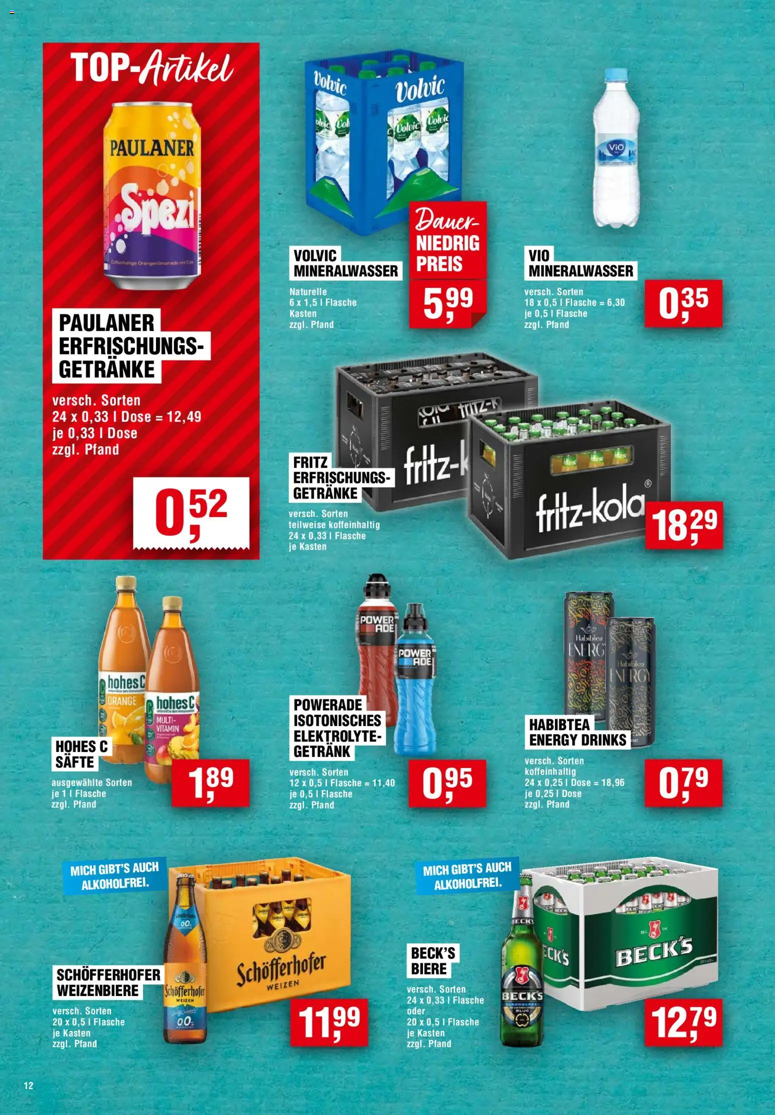 Handelshof Prospekt – gültig ab 22.10.2026 | Seite: 12 | Produkte: Energy, Paulaner spezi, Powerade, Hohes c