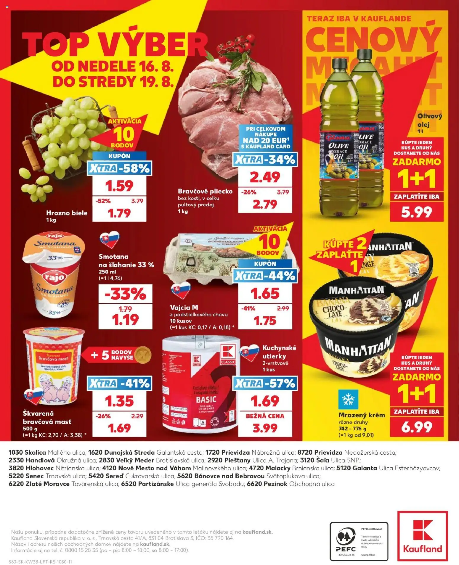 Nové Kaufland akcie – leták je platný od 13.08.2026 | Strana: 80 | Produkty: Vajcia, Bravčová masť, Krém, Hrozno