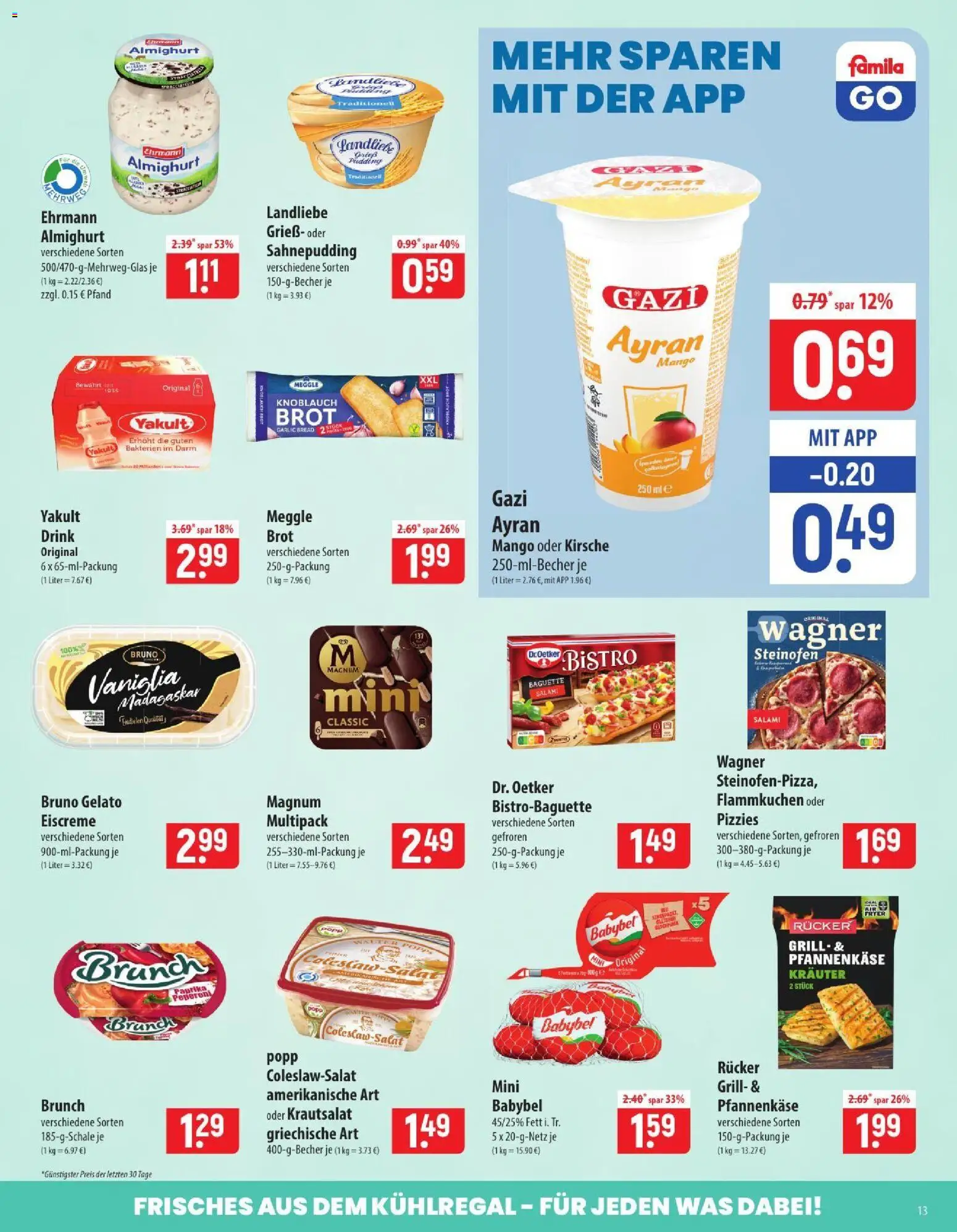 Famila Prospekt – gültig ab 06.07.2026 | Seite: 13 | Produkte: Baguette, Mango, Babybel, Brot