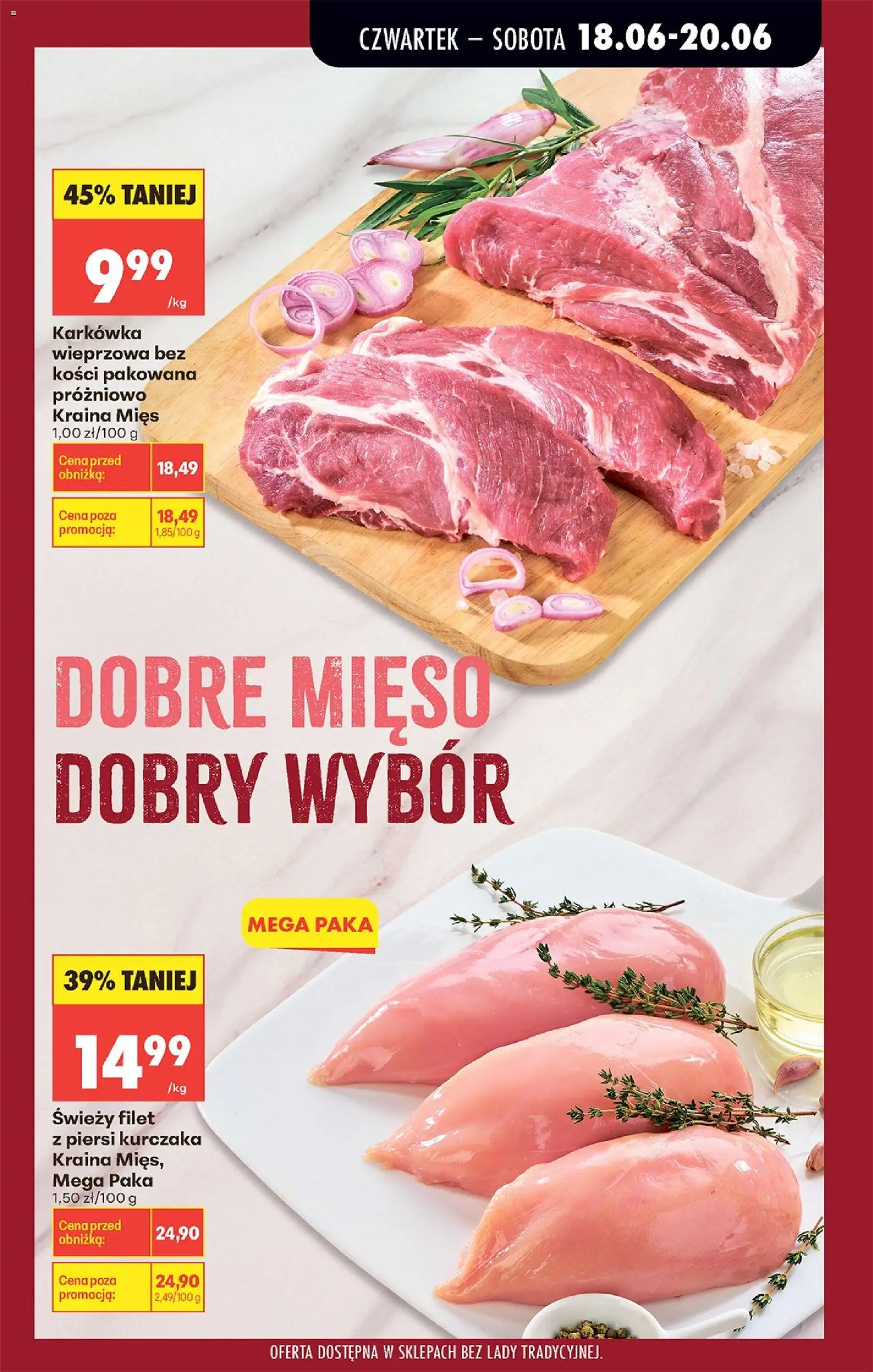 Biedronka gazetka od czwartku od 18.06.2026 | Strona: 31 | Produkty: Karkówka, Piersi, Kraina mięs, Filet z piersi kurczaka