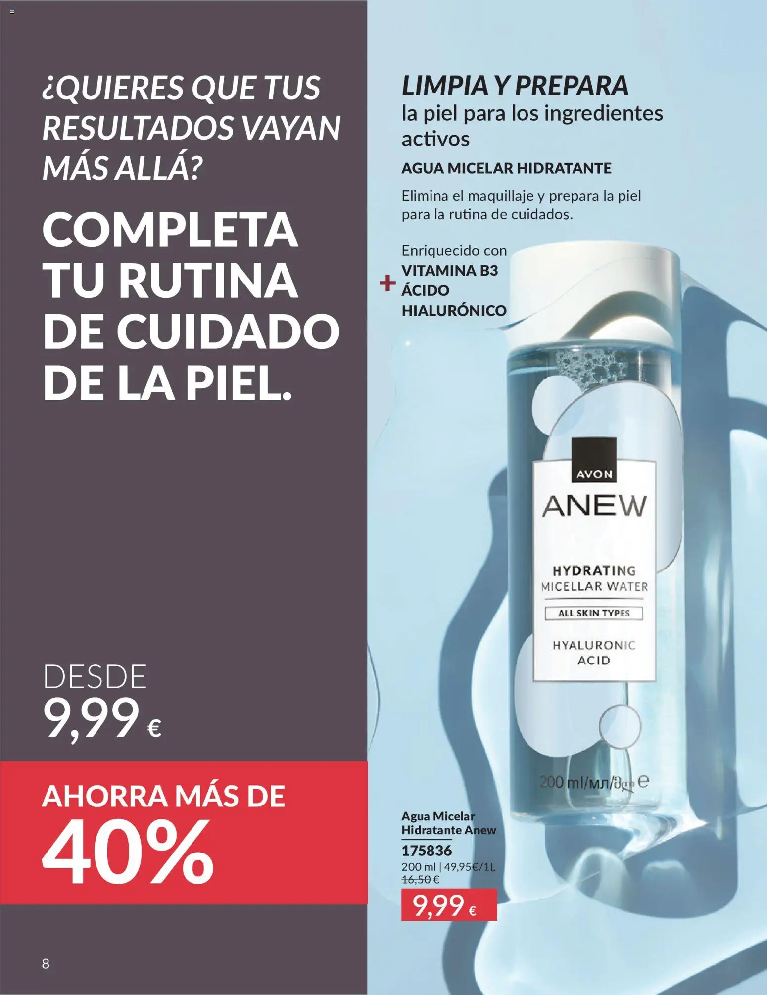 Catálogo AVON campaña 6 │ válido desde el 01.06.2026 | Página: 8 | Productos: Maquillaje, Agua micelar, Κρεμάστρα
