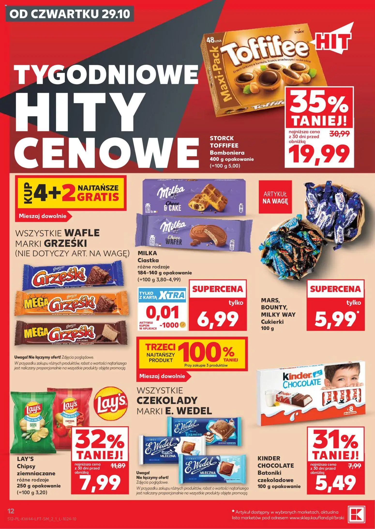 Kaufland Polsko leták od 29.10.2026 | Strana: 12 | Produkty: Milka, Lay's, Chipsy, Kinder