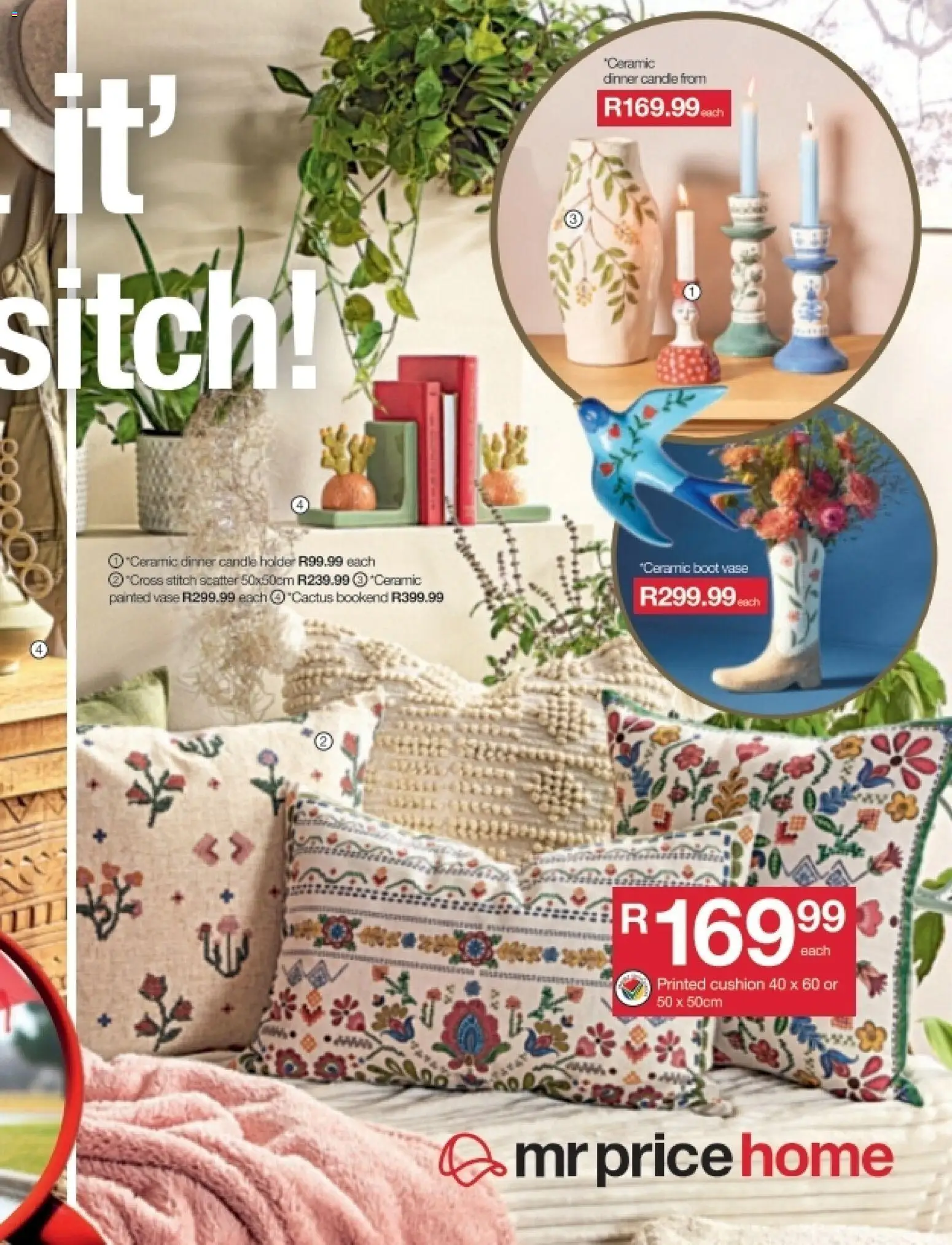 New MRP Home catalogue – valid from 23.04.2026 | Page: 3 | Products: Cushion, Candle holder, Vase