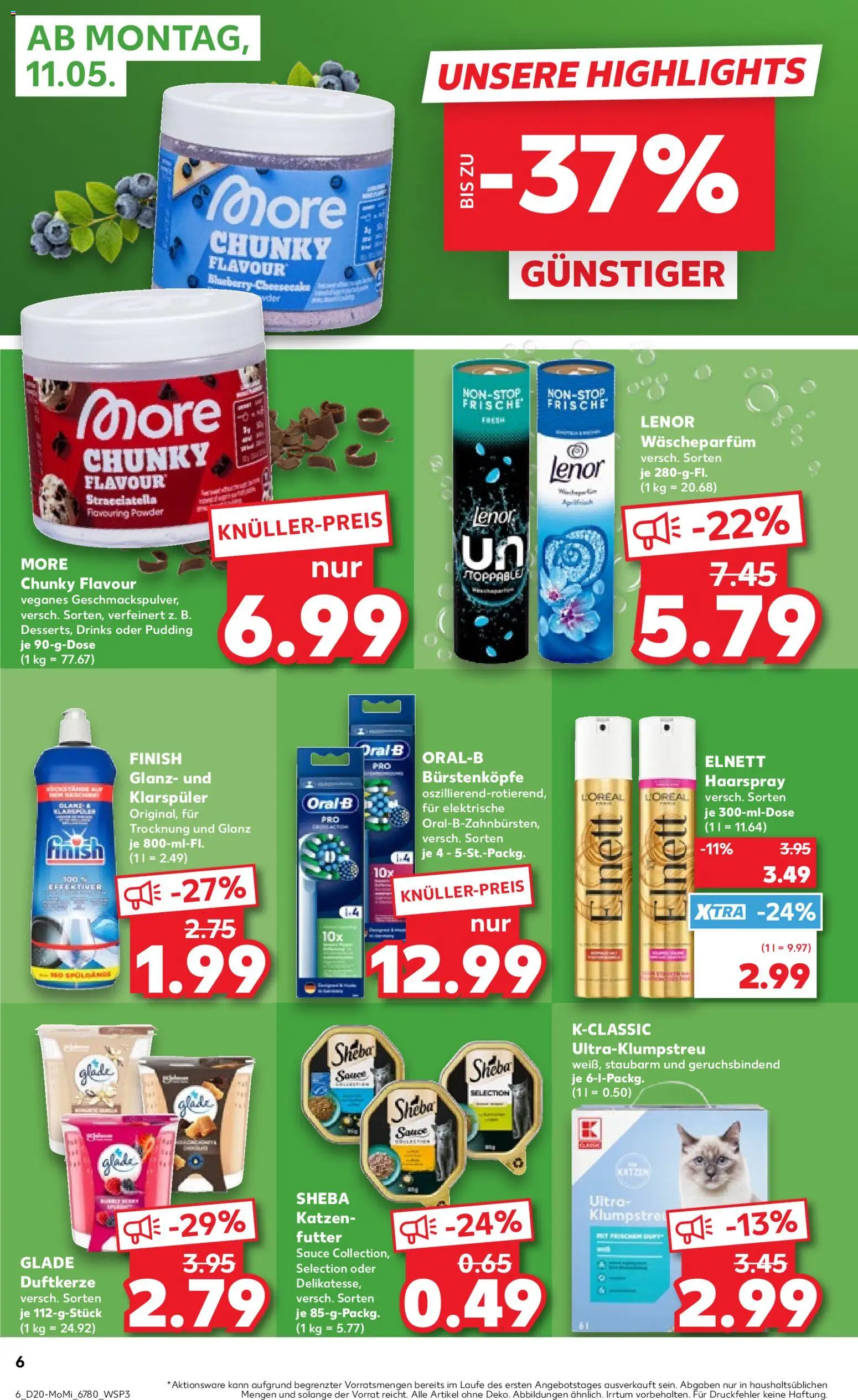 Kaufland Prospekt Rostock	 – gültig ab 11.05.2026 | Seite: 6 | Produkte: Lenor, Sheba, Katzenfutter, Pudding