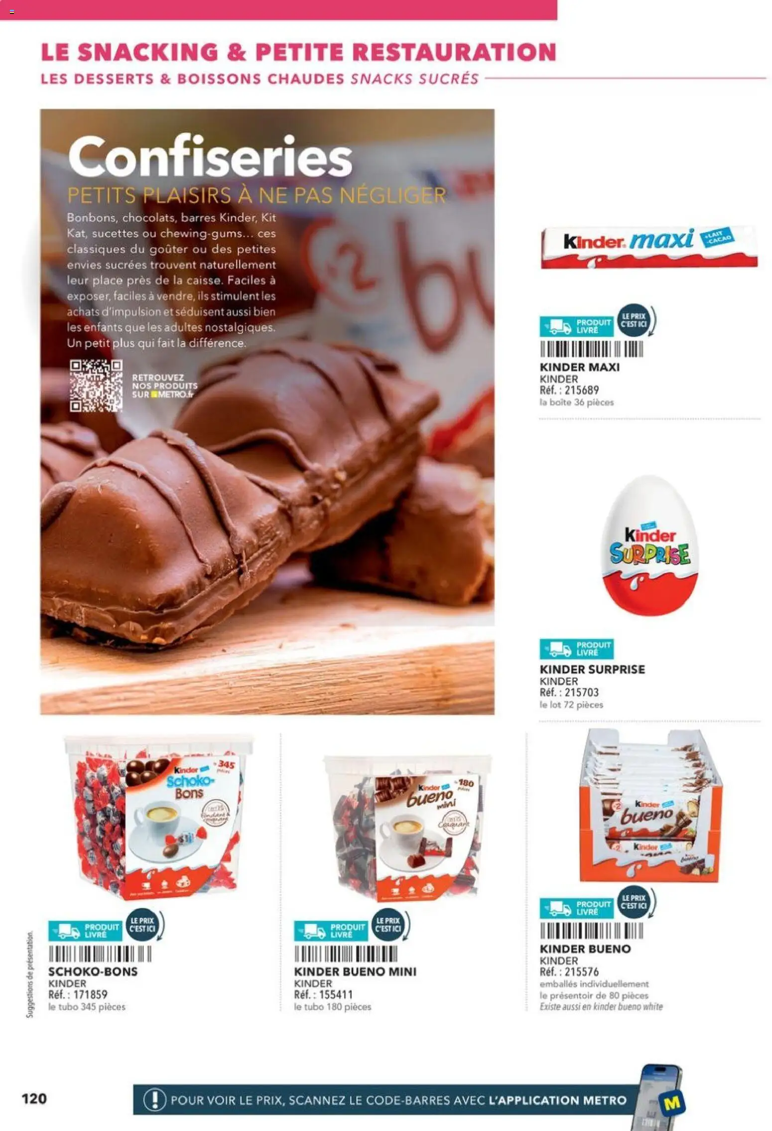 {H1} | Page: 120 | Produits: Kinder maxi, Kinder Bueno, Livre