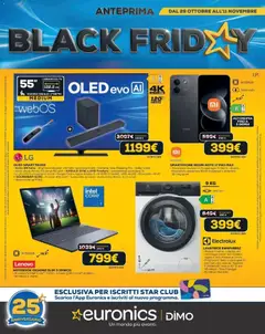 Anteprima del volantino Euronics Black Friday valido a partire dal 29/10/2026