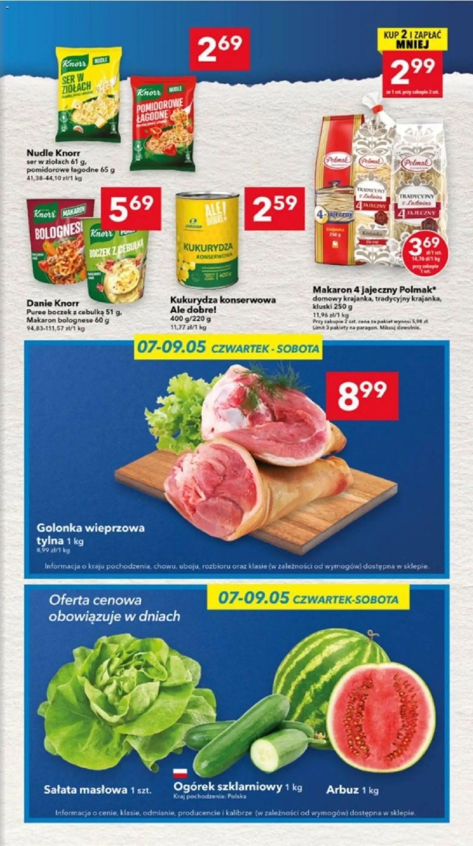 Lewiatan gazetka - Lublin od 07.05.2026 | Strona: 3 | Produkty: Golonka wieprzowa, Ser, Makaron, Ogórek szklarniowy