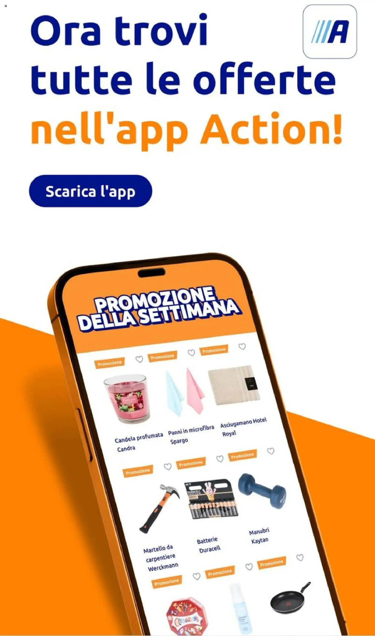 Volantino Action del 12/08/2026 | Pagina: 32 | Prodotti: Martello, Panni, Asciugamano, Candela
