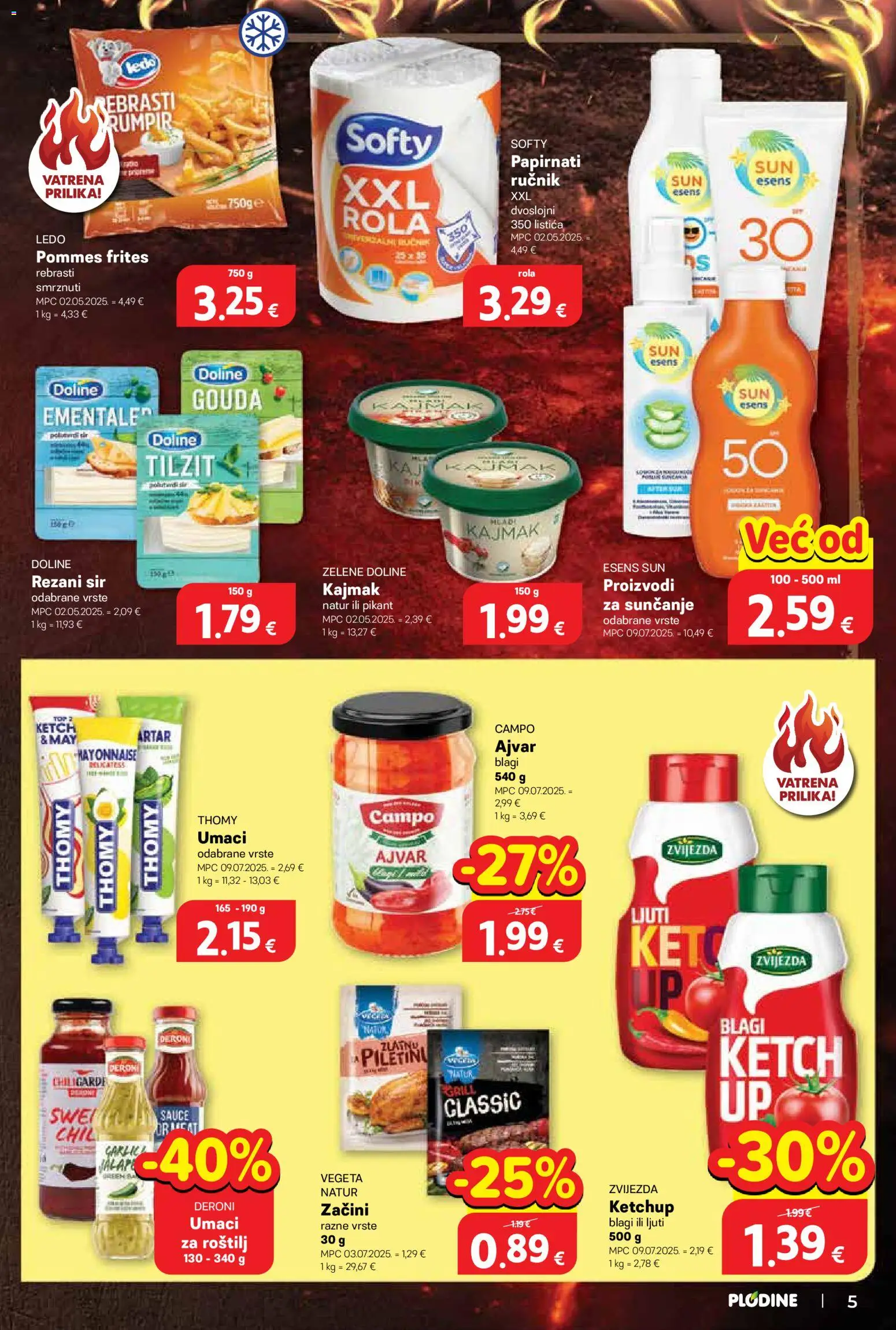 Plodine katalog | vrijedi od 13.05.2026 | Stranica: 5 | Proizvodi: Roštilj, Ajvar, Kajmak, Ručnik