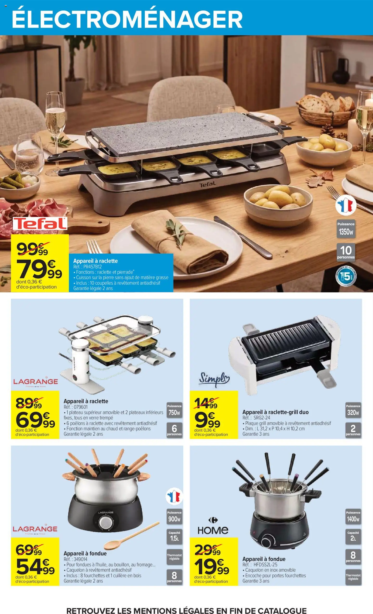 {H1} | Page: 58 | Produits: Grill, Raclette grill, Tefal, Appareil à raclette