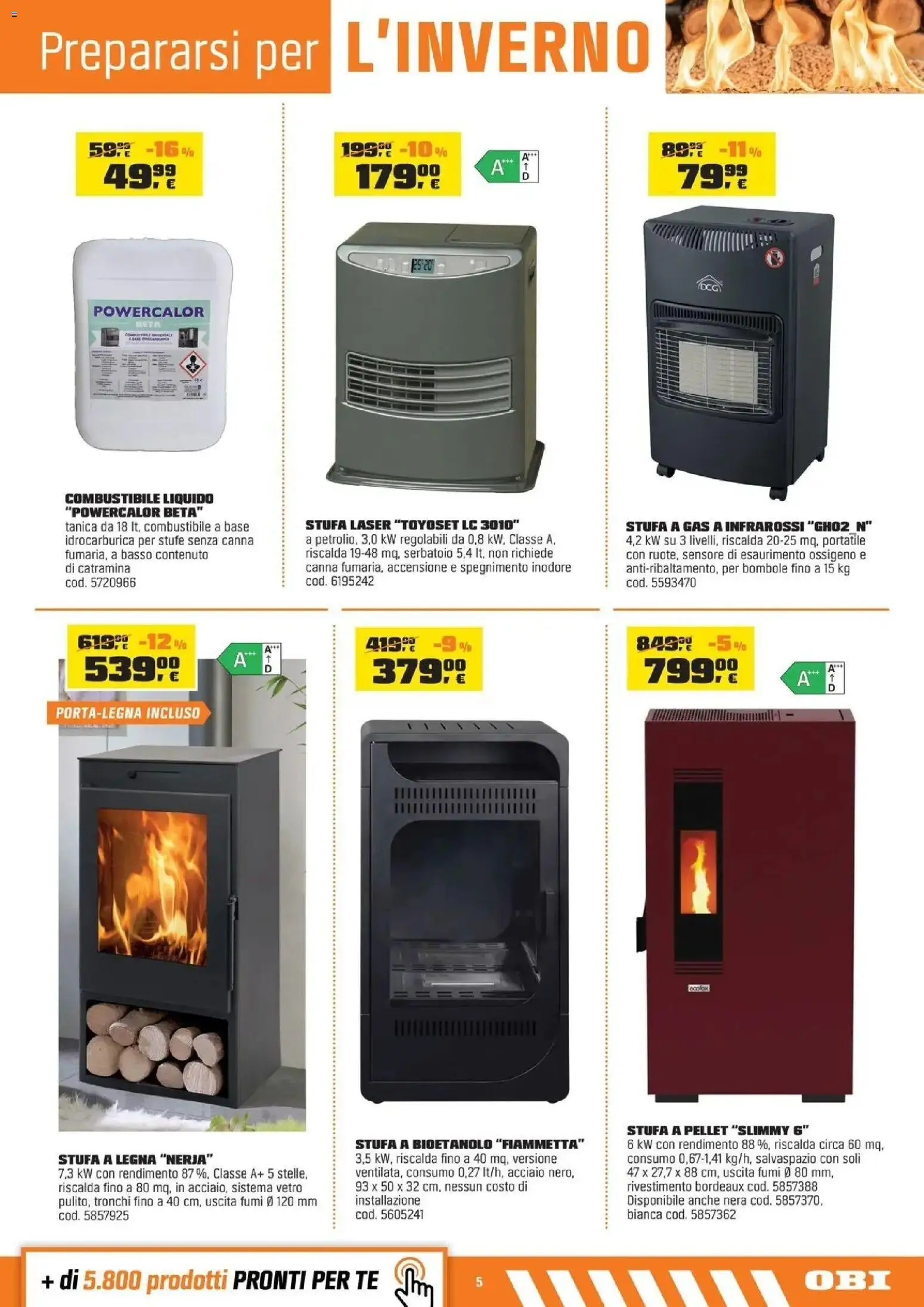 Nuovo OBI volantino attuale dal 15/10/2026 > offerte anteprima 🛍️ | Pagina: 5 | Prodotti: Stufa a legna, Stufa a pellet, Stufa, Tanica