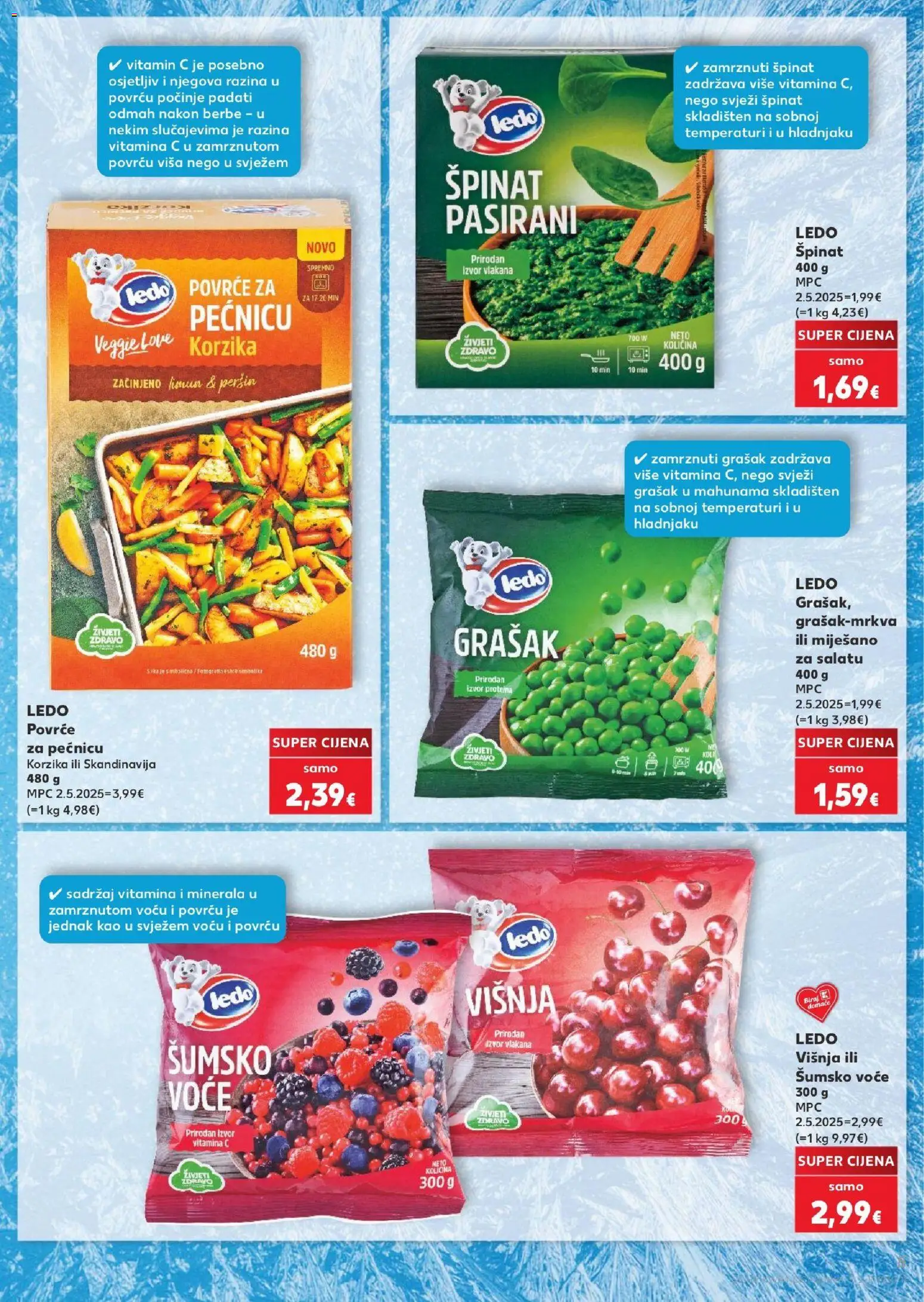 Kaufland katalog | vrijedi od 28.10.2026 | Stranica: 5 | Proizvodi: Špinat, Šumsko voće, Grašak, Peršin