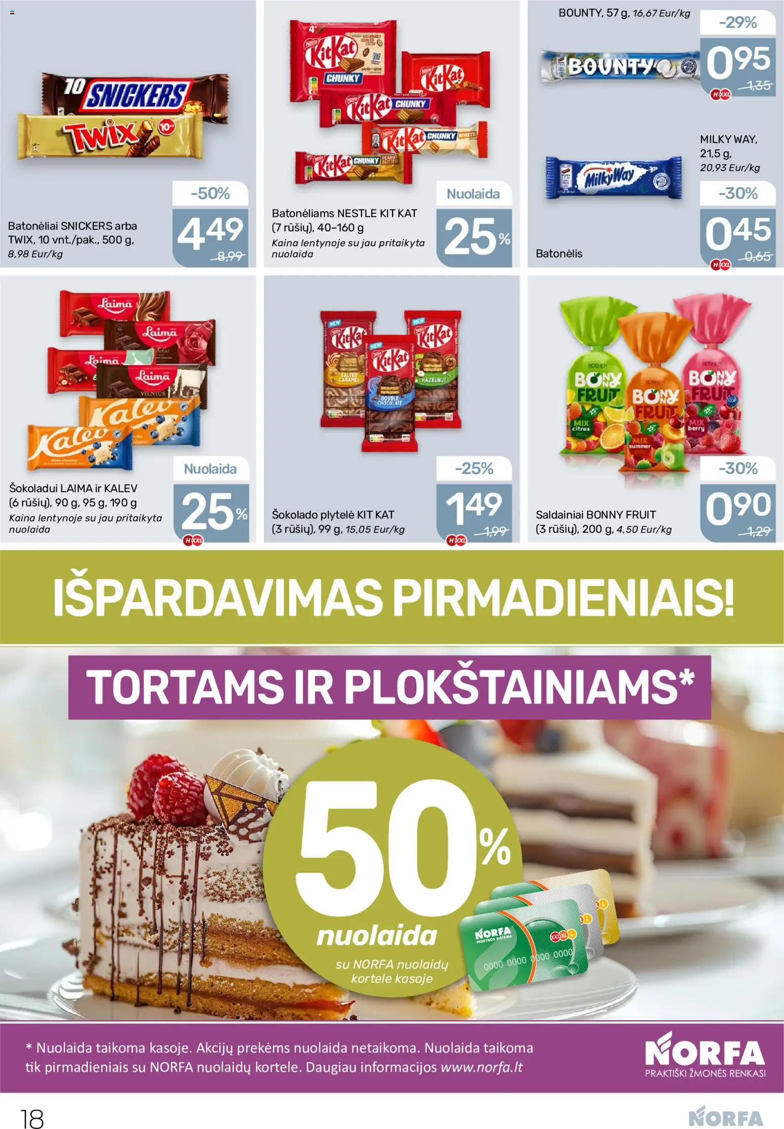 NORFA akcijos nuo 2026.10.01 | Puslapis: 18 | Prekių: Saldainiai