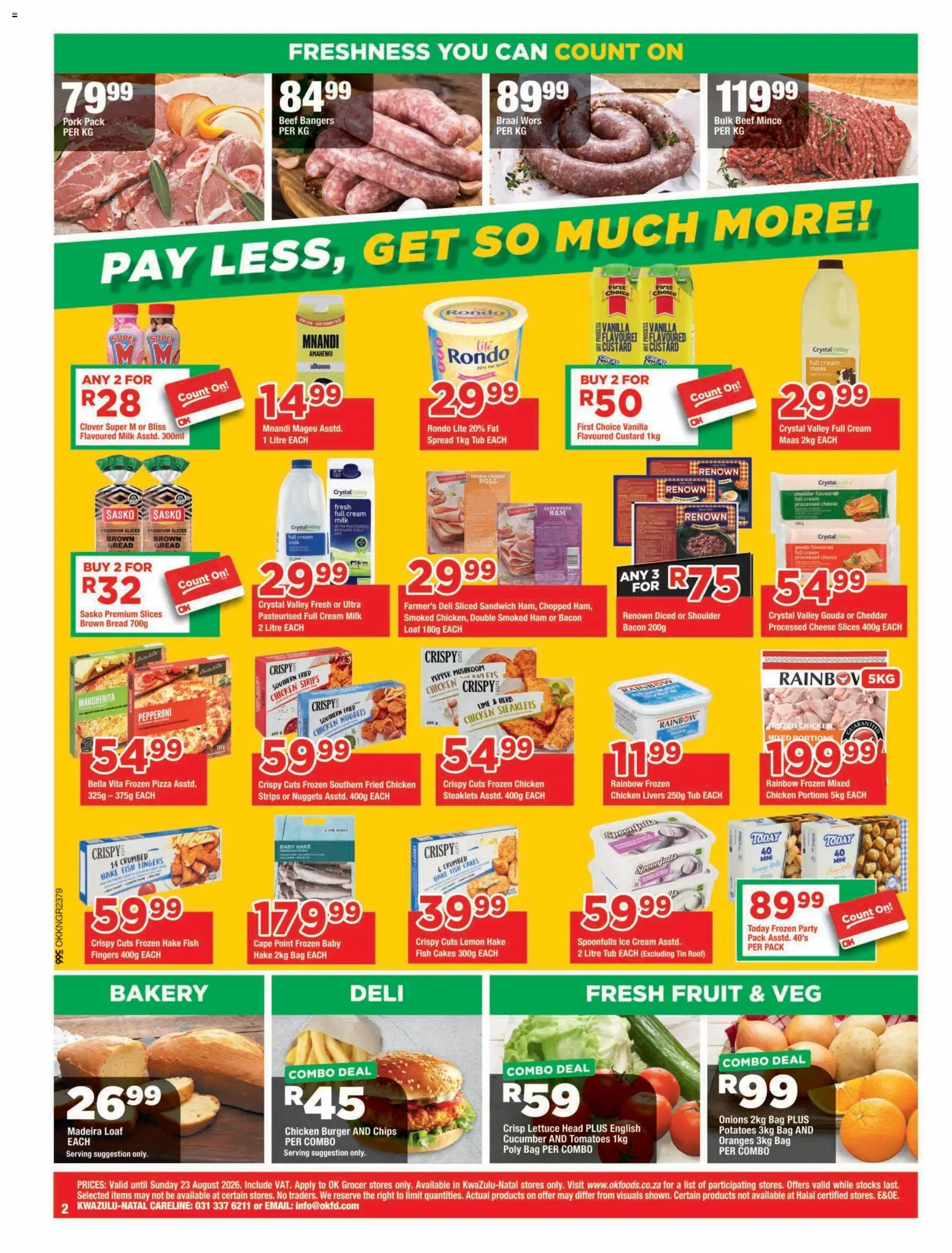 New OK Foods catalogue – valid from 12/08/2026 | Page: 2 | Products: Bag, Oranges, Cream, Fruit