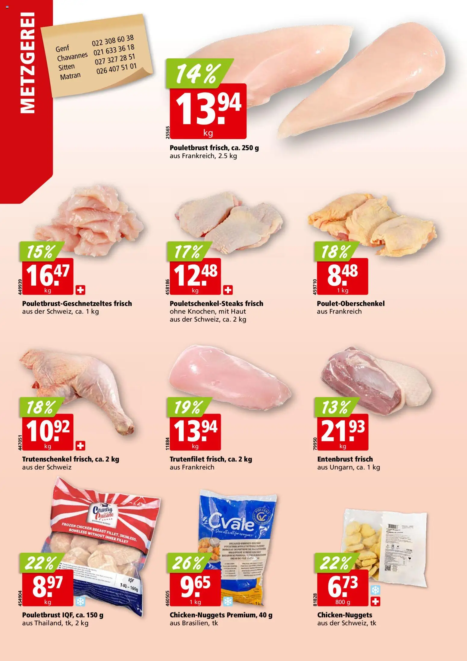 Aligro aktionen Chavannes, Matran, Genf, Sitten – gültig ab 28.09.2026 | Seite: 6 | Produkte: Pouletbrust, Entenbrust