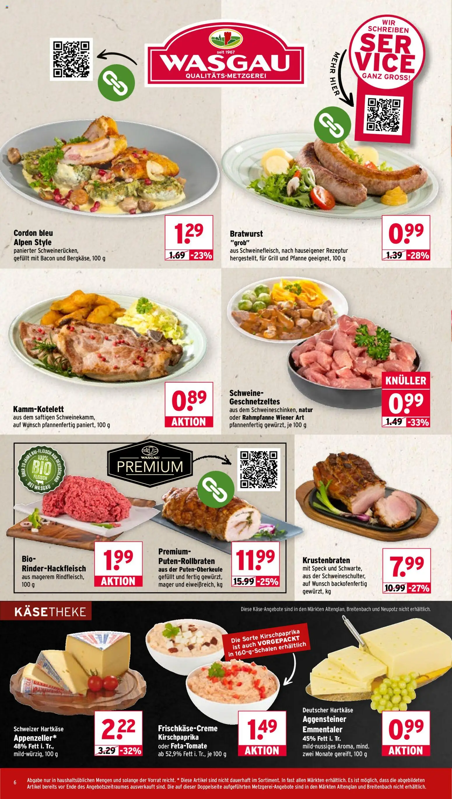 Wasgau Prospekt – gültig ab 07.09.2026 | Seite: 6 | Produkte: Grill, Bratwurst, Krustenbraten, Fleisch