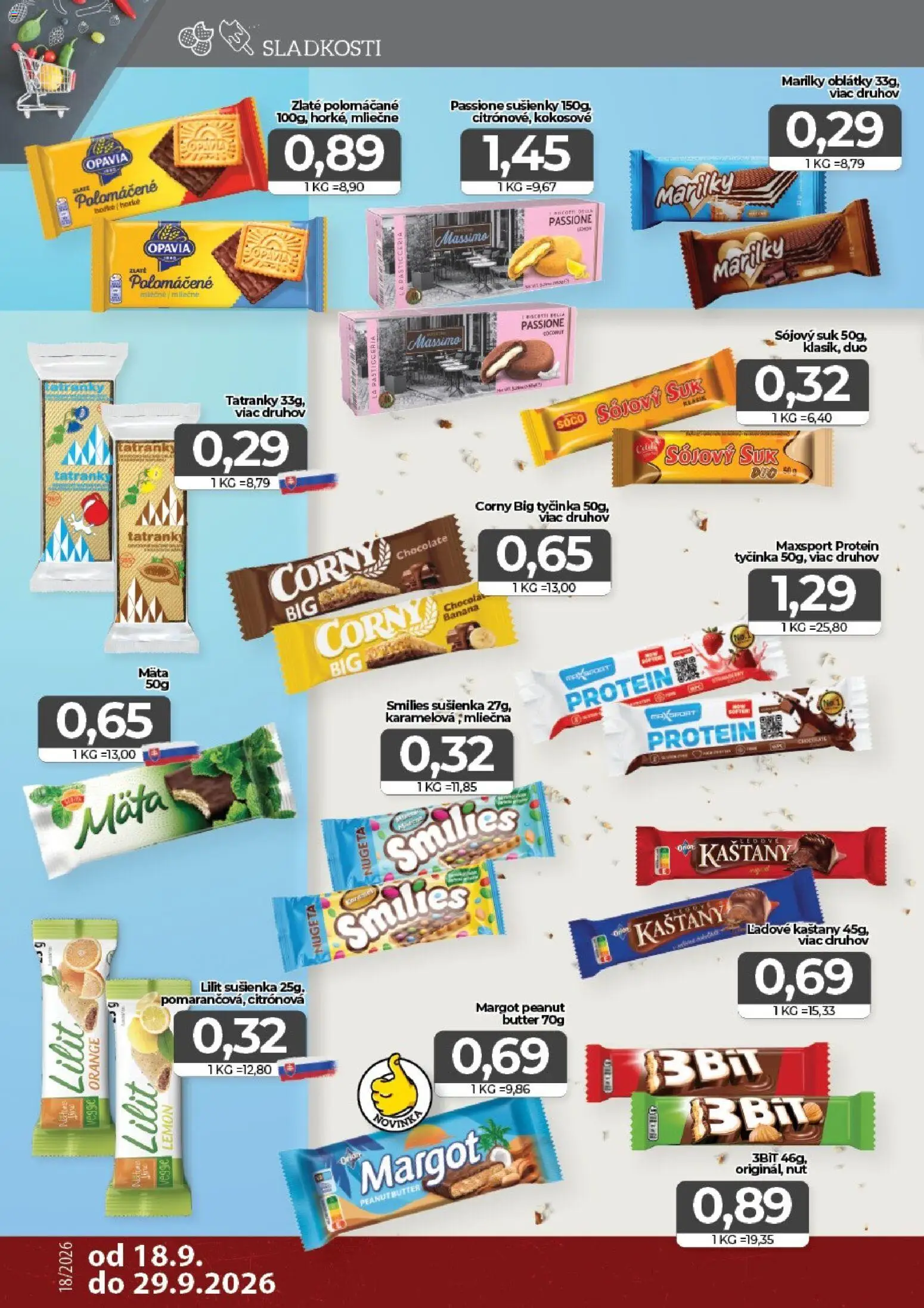 Nové CBA Komfos akcie – leták je platný od 18.09.2026 | Strana: 10 | Produkty: Sušienky, Protein, Oblátky
