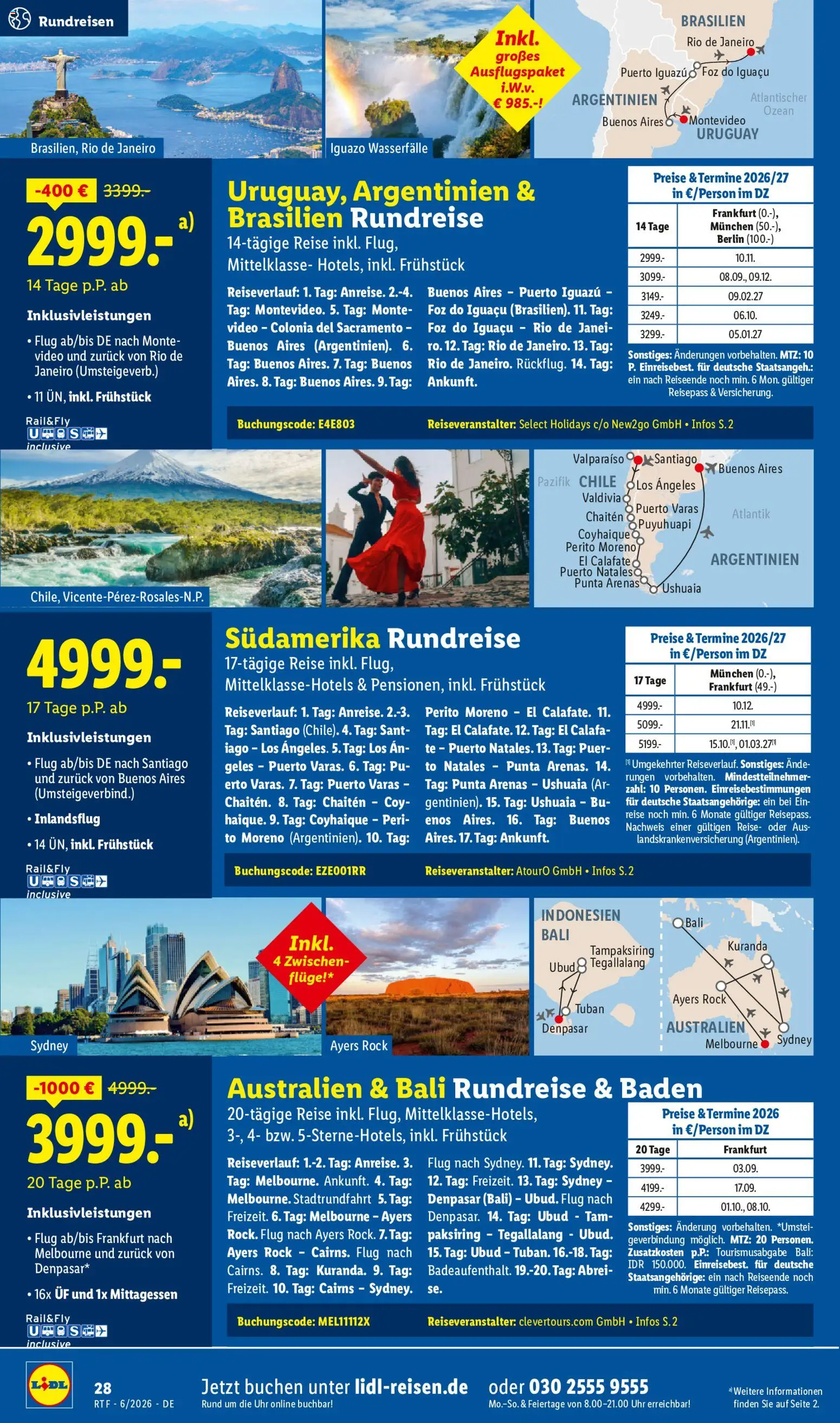 Lidl Reisen Reise-Highlights – gültig ab 13.06.2026 | Seite: 28 | Produkte: Rock, Uhr, Video
