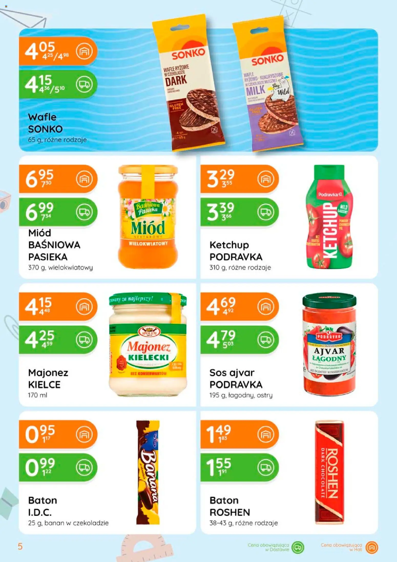 Eurocash gazetka - Powrót do Szkoły od 06.08.2026 | Strona: 5 | Produkty: Wafle, Baton, Banan, Sos