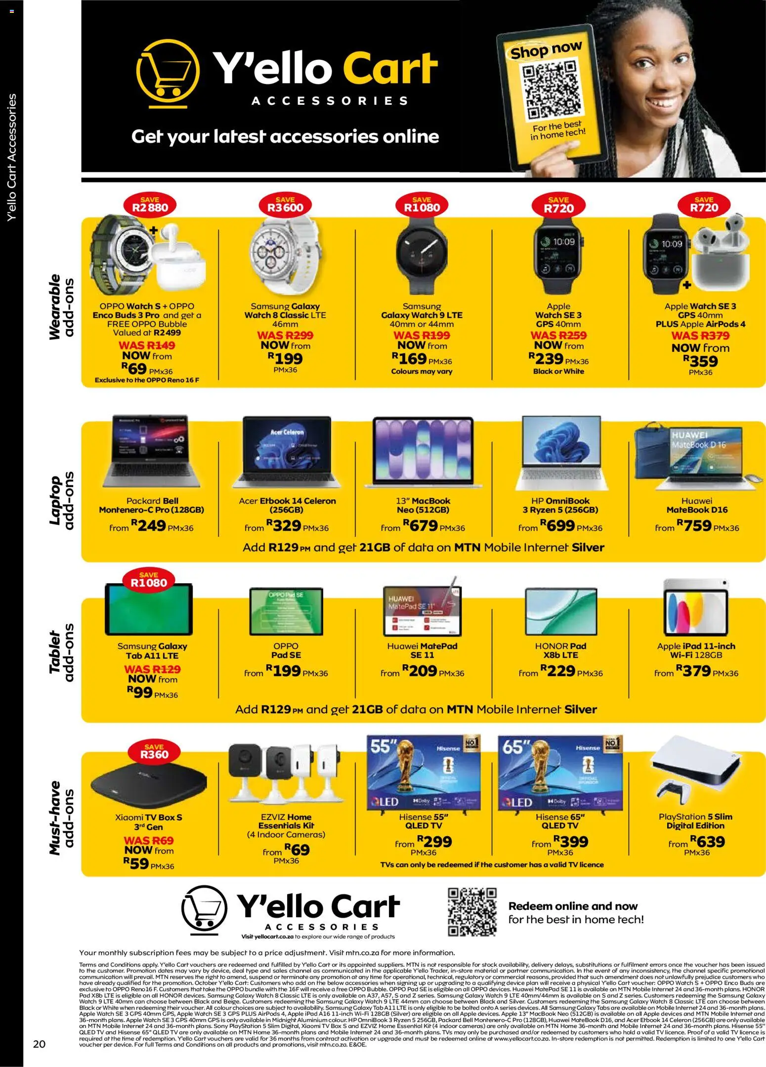 New MTN catalogue – valid from 07/10/2026 | Page: 20 | Products: Watch, Laptop, TV, Stock
