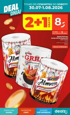 Pogląd oferty "Dealz gazetka - Deal dnia" - ważna od 30.07.2026 | Strona: 2 | Produkty: Karta, Grill, Ręcznik papierowy