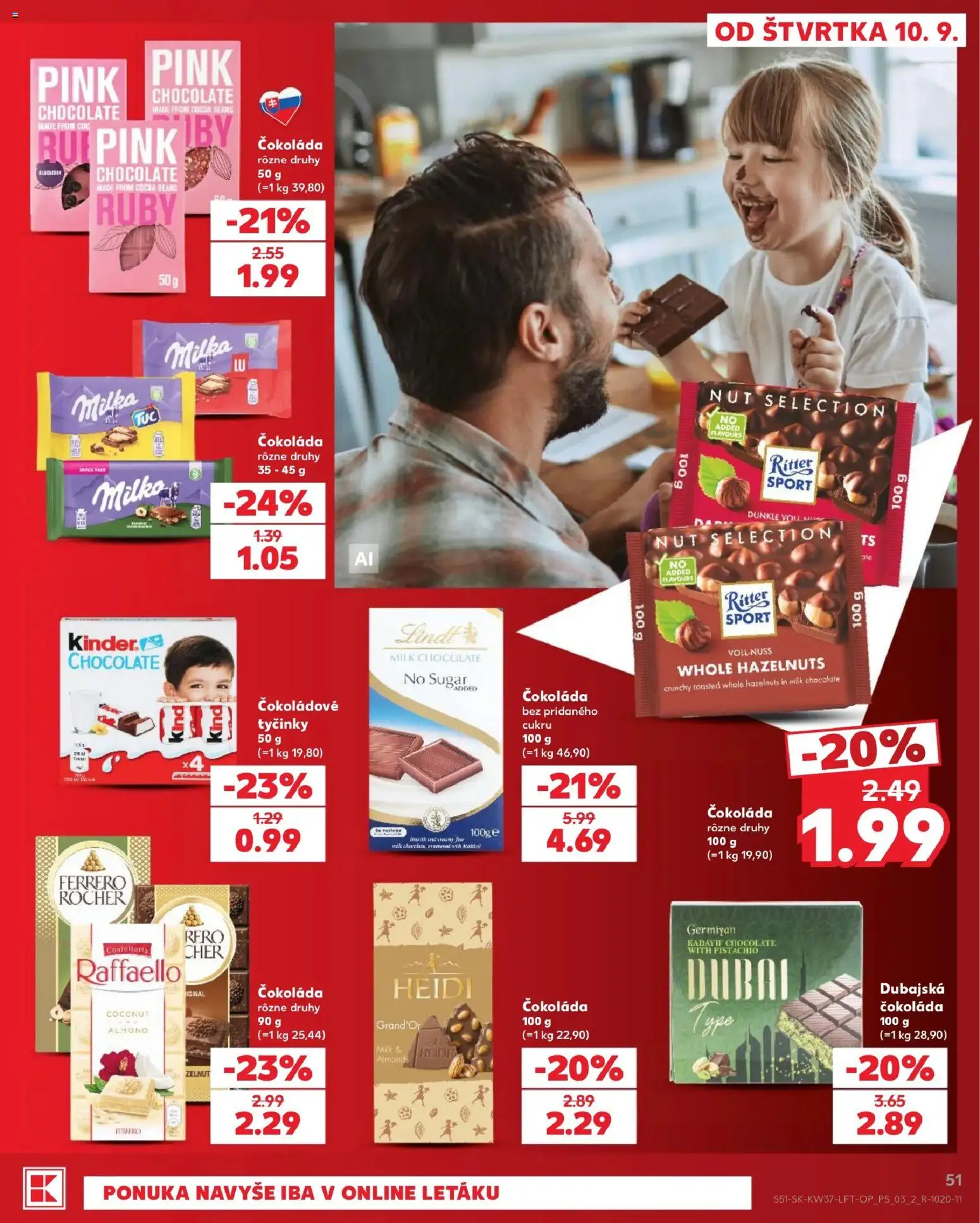 Nové Kaufland akcie – leták je platný od 10.09.2026 | Strana: 51 | Produkty: Lindt, Čokoláda, Raffaello, Ferrero Rocher