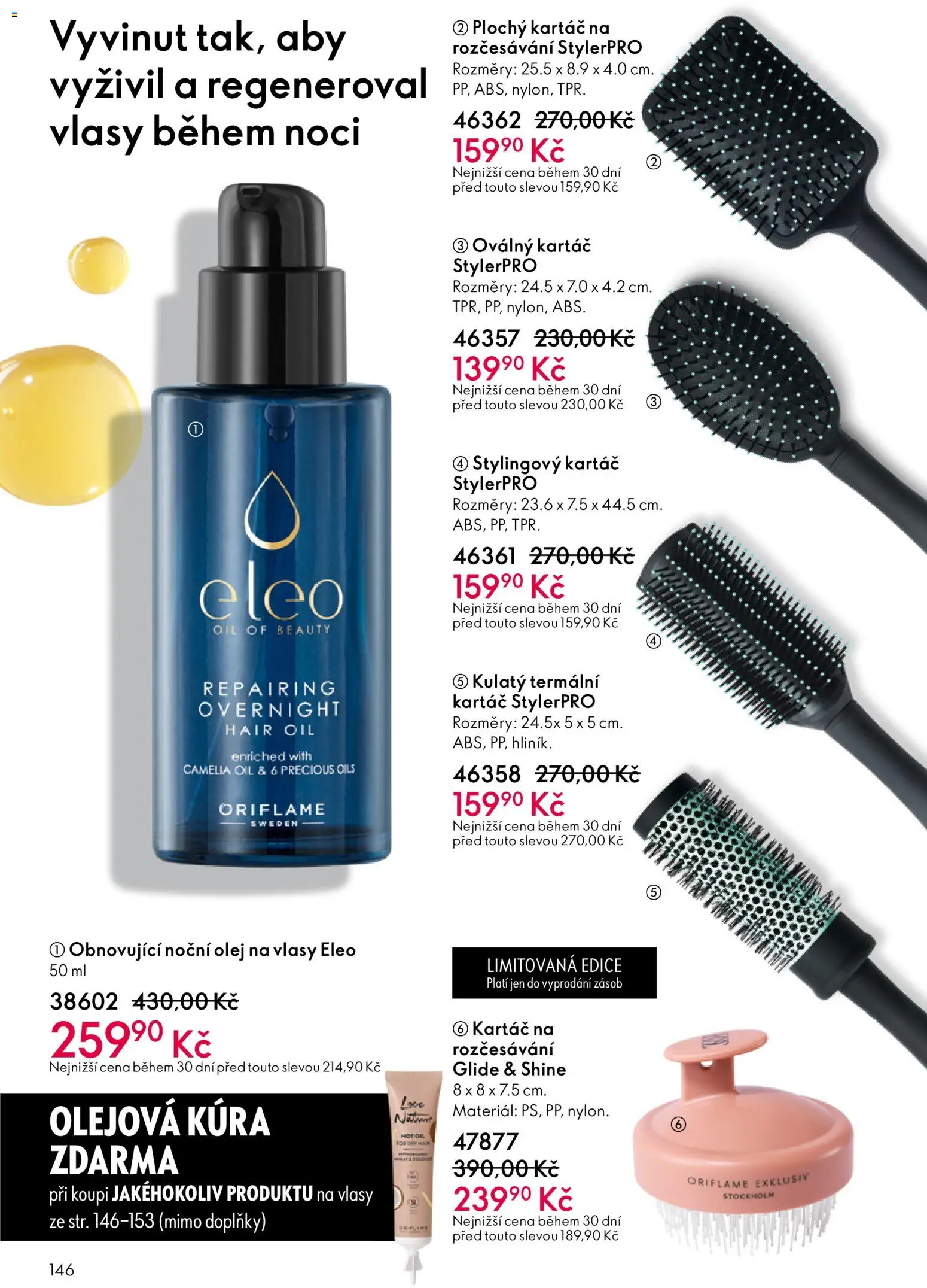 Oriflame katalog č. 08/2026 od 27.05.2026 | Strana: 146 | Produkty: Olej, Olej na vlasy, Kartáč