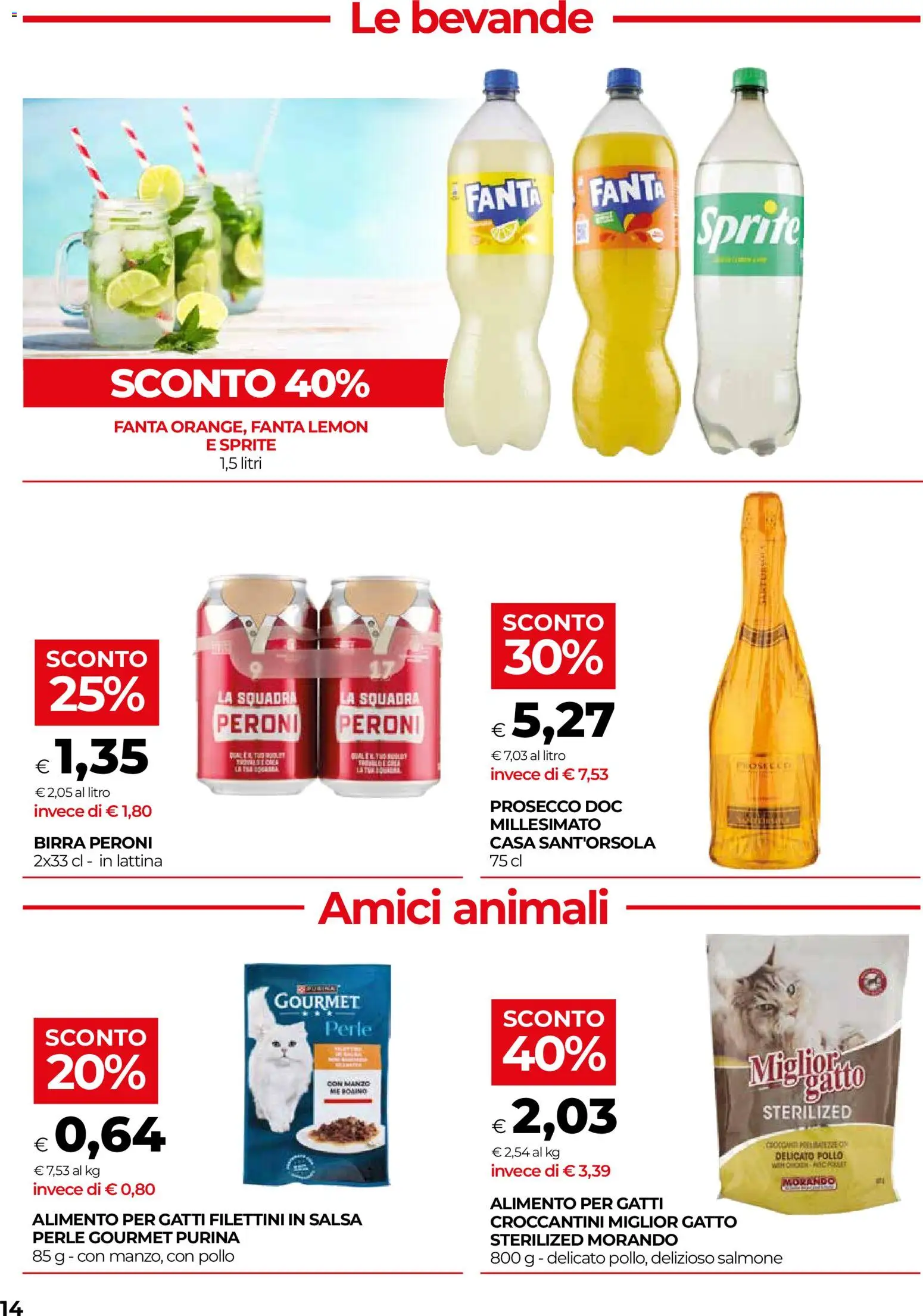 Volantino COOP del 20/08/2026 | Pagina: 14 | Prodotti: Birra, Pollo, Prosecco, Salsa