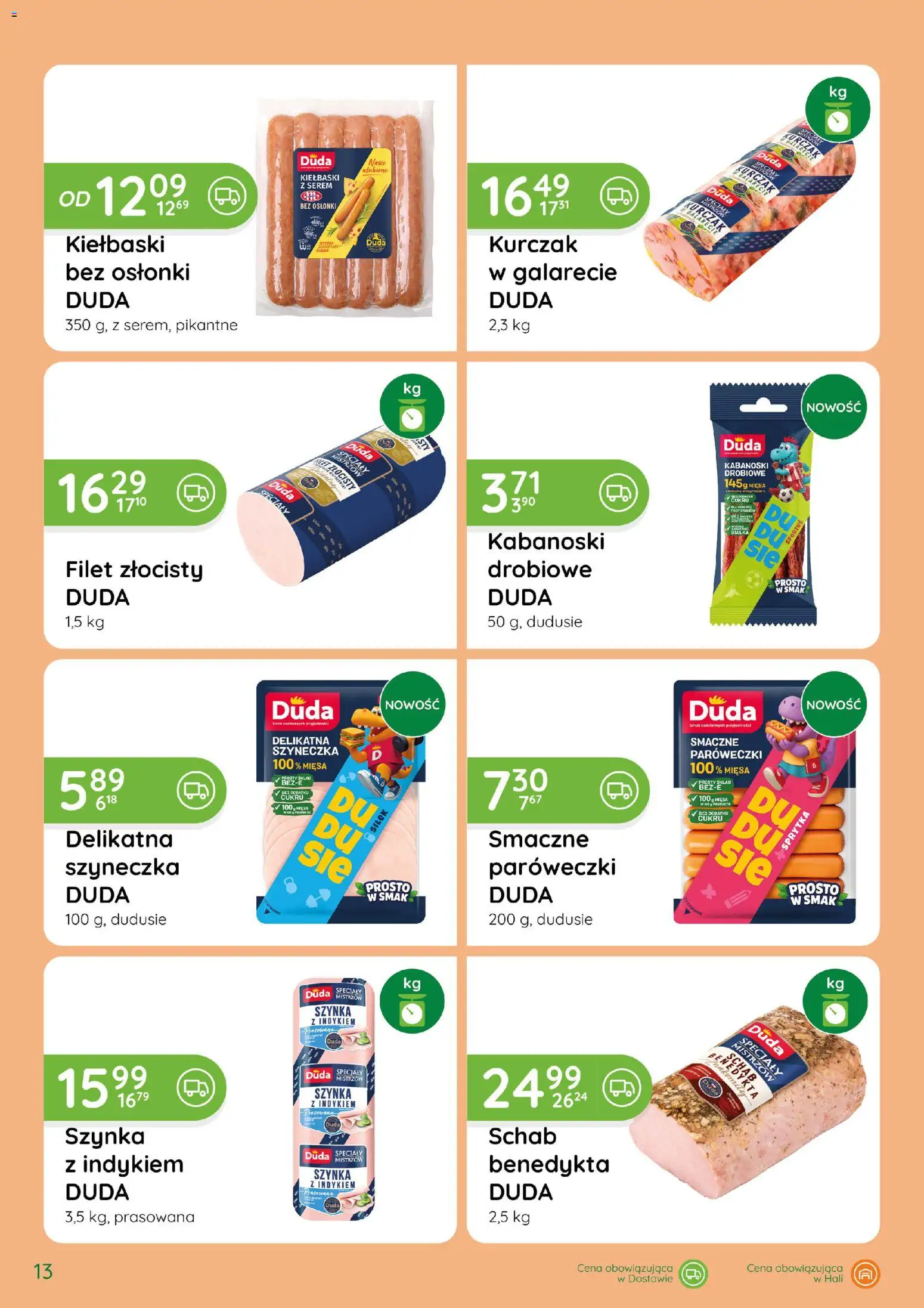 Eurocash gazetka - Katalog Wędlin od 03.09.2026 | Strona: 13 | Produkty: Serem, Kurczak, Kiełbaski, Szynka