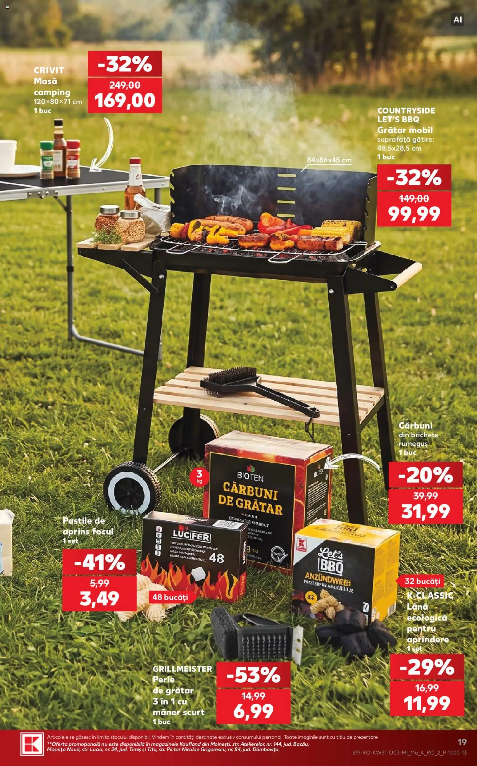 Noul catalog Kaufland – valabil de la 29.07.2026 | Pagină: 19 | Produse: Grătar, Mâner, Perie, Soğanlar