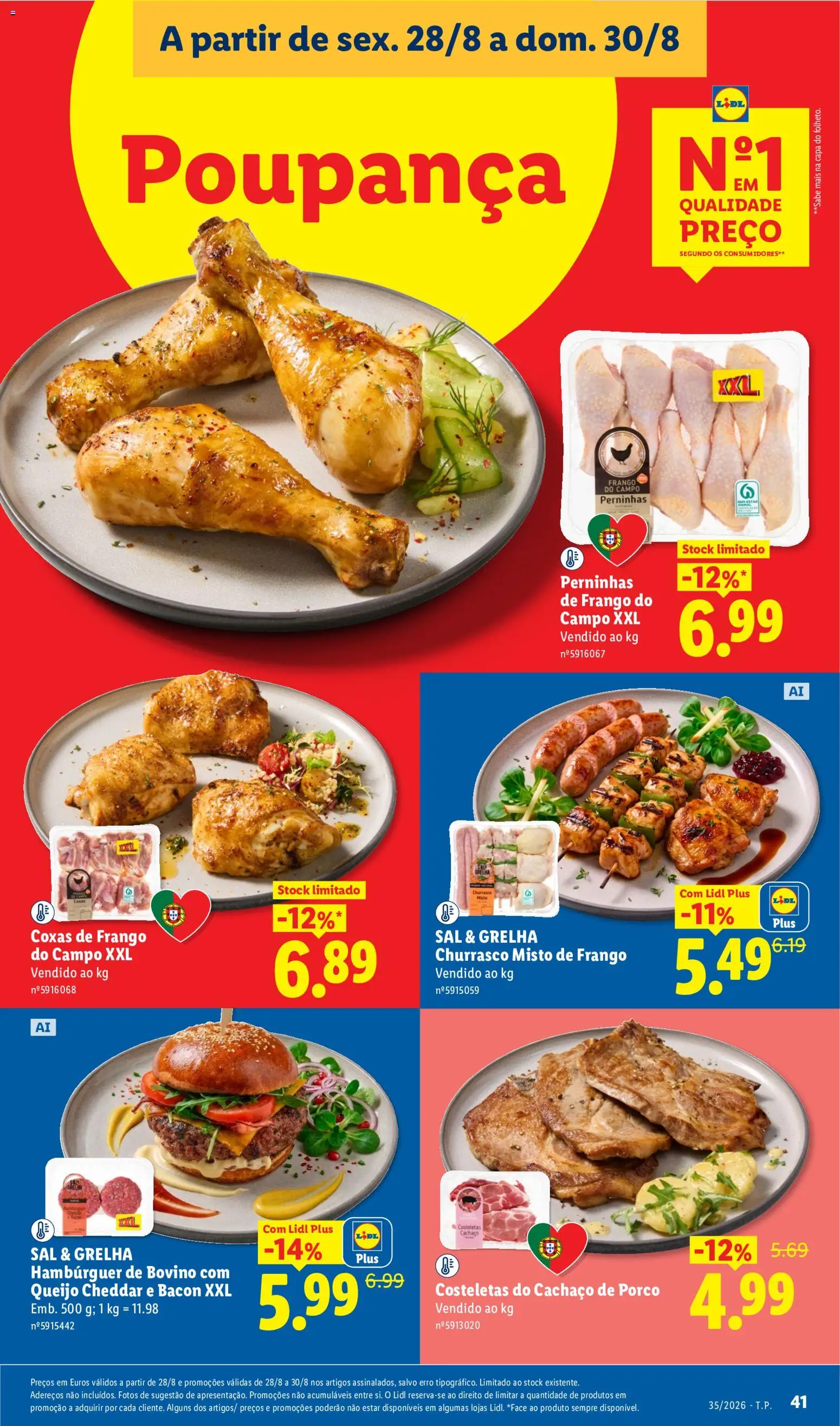 Lidl folheto │ válido de 24/08/2026 | Página: 41 | Produtos: Bacon, Perninhas de frango, Queijo, Queijo Cheddar