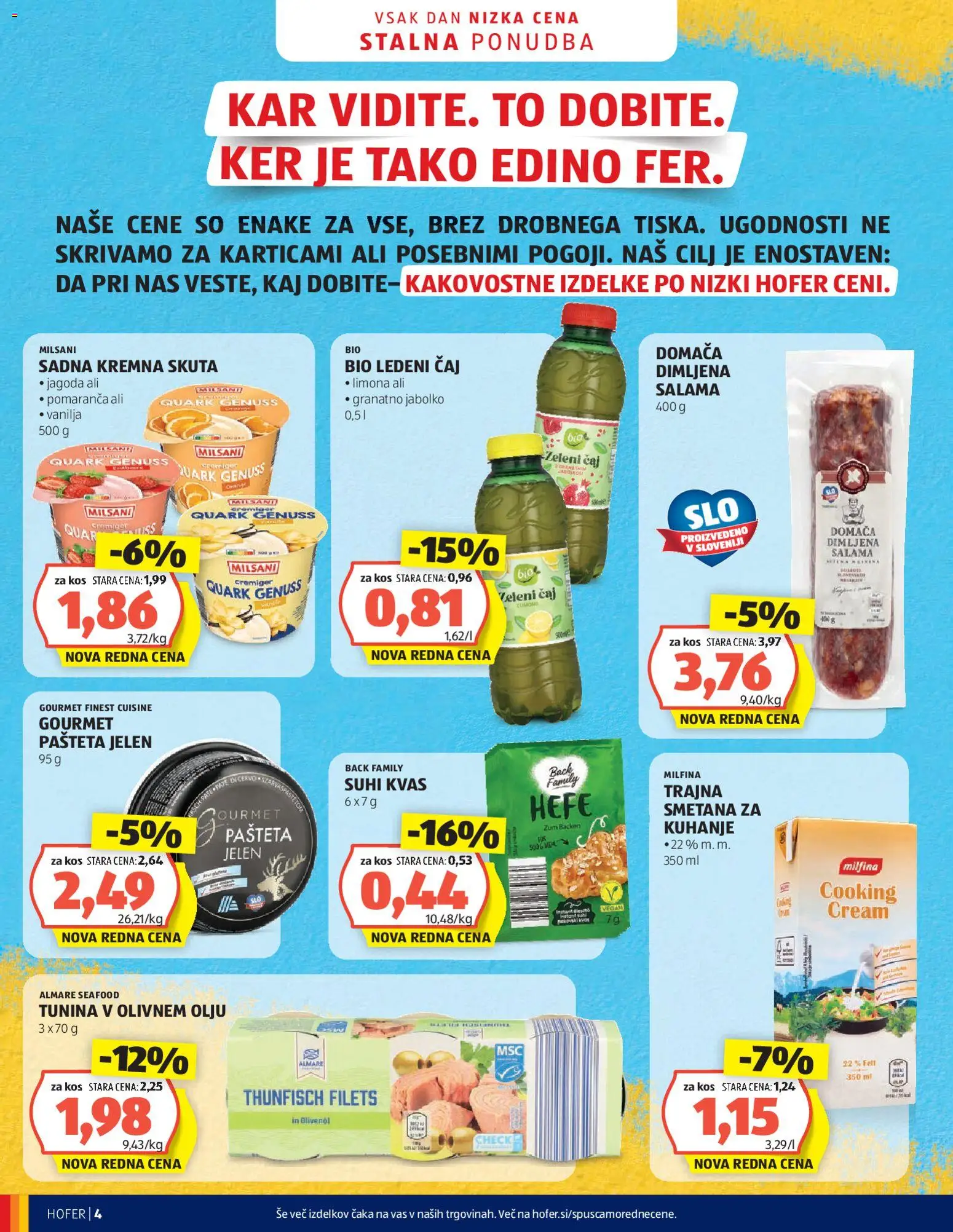 Novi Hofer katalog ponudbe – veljaven od 08.07.2026 | Stran: 4 | Izdelki: Tuna, Kos, Olive, Limona
