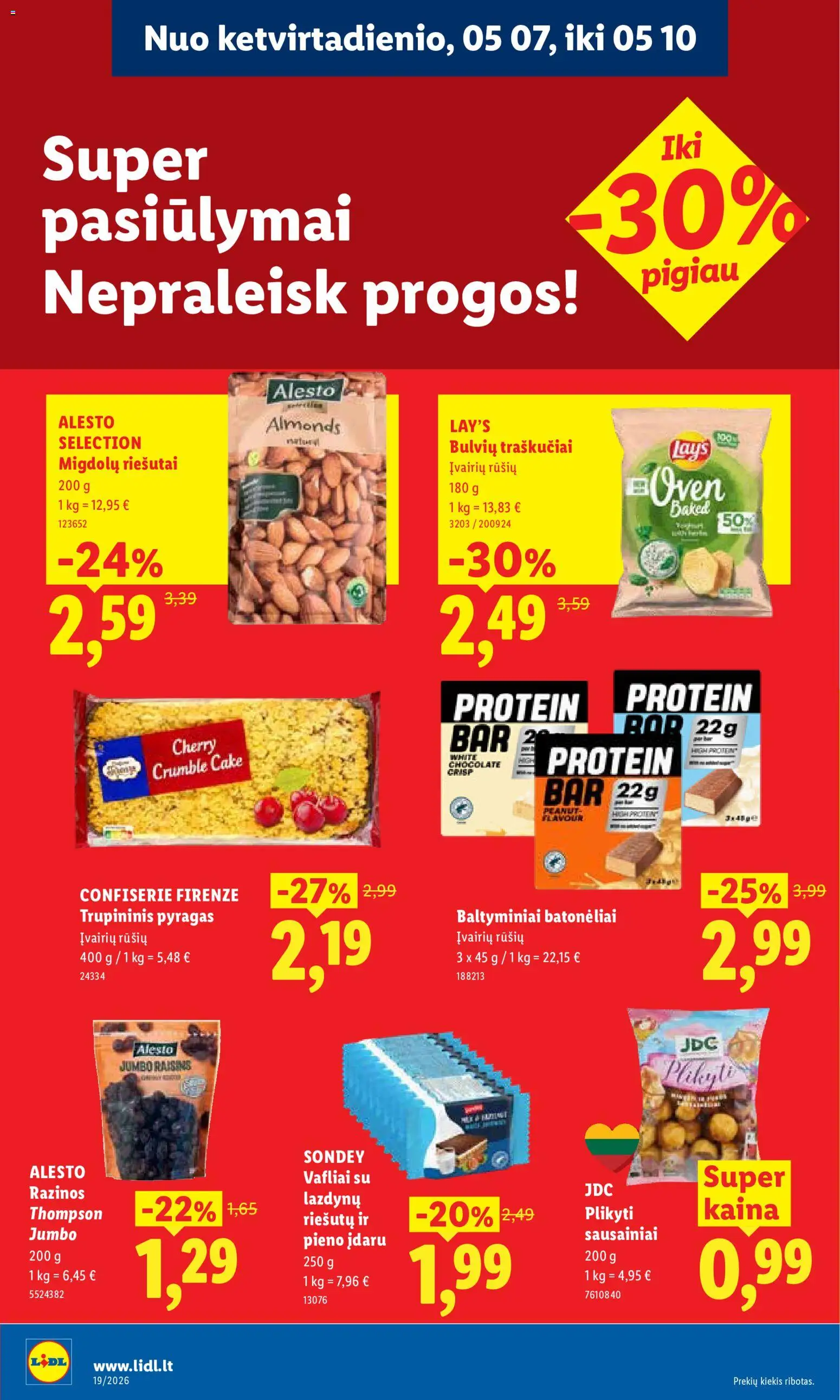 LIDL akcijos nuo 04.05.2026 | Puslapis: 46 | Prekių: Riešutai, Sausainiai, Vafliai, Traškučiai