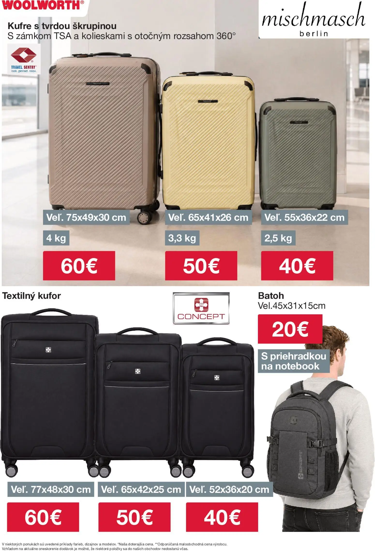 Nové Woolworth akcie – leták je platný od 03.07.2026 | Strana: 9 | Produkty: Batoh, Kufor, Notebook