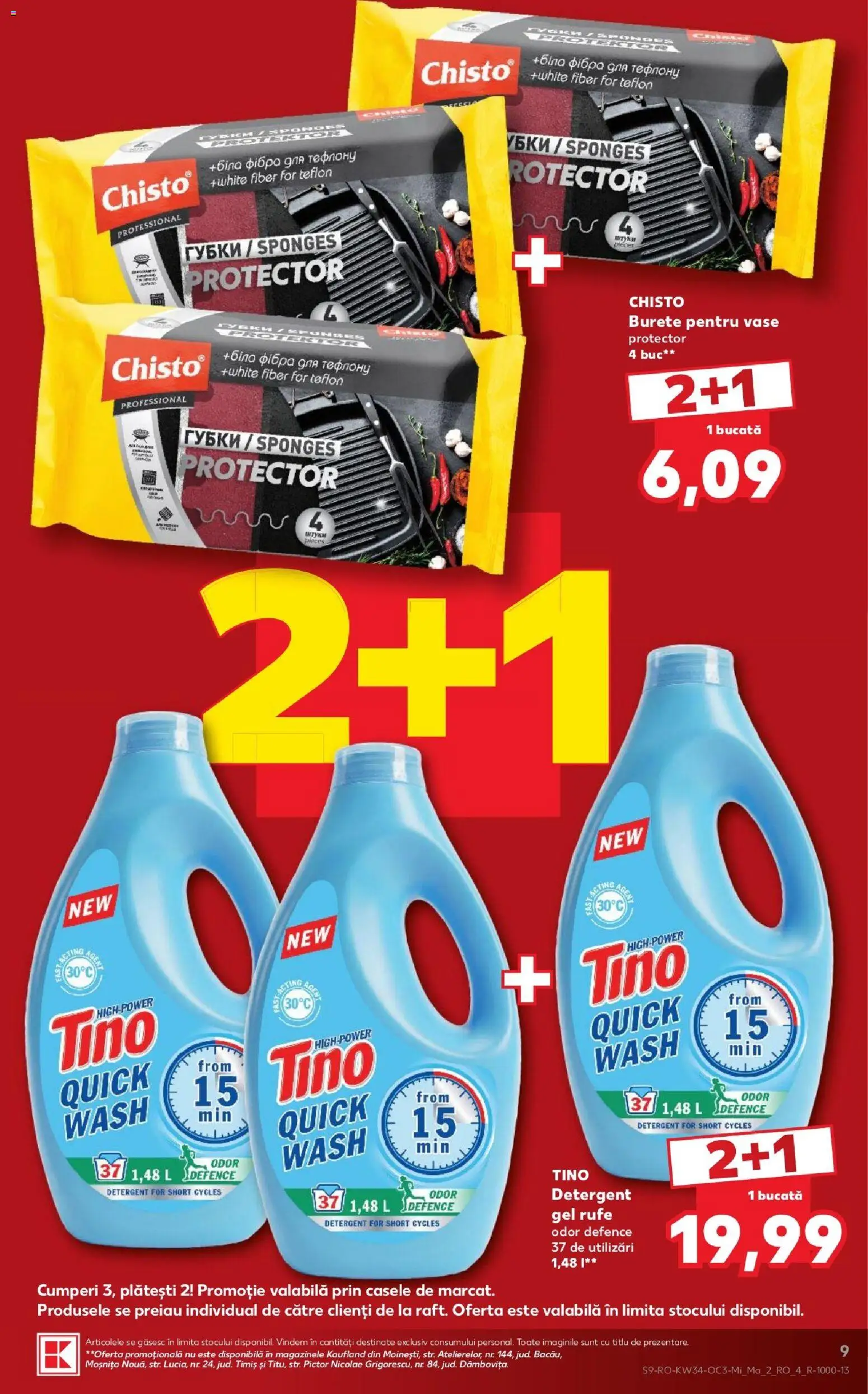 Noul catalog Kaufland – valabil de la 19.08.2026 | Pagină: 9 | Produse: Vase, Burete, Detergent