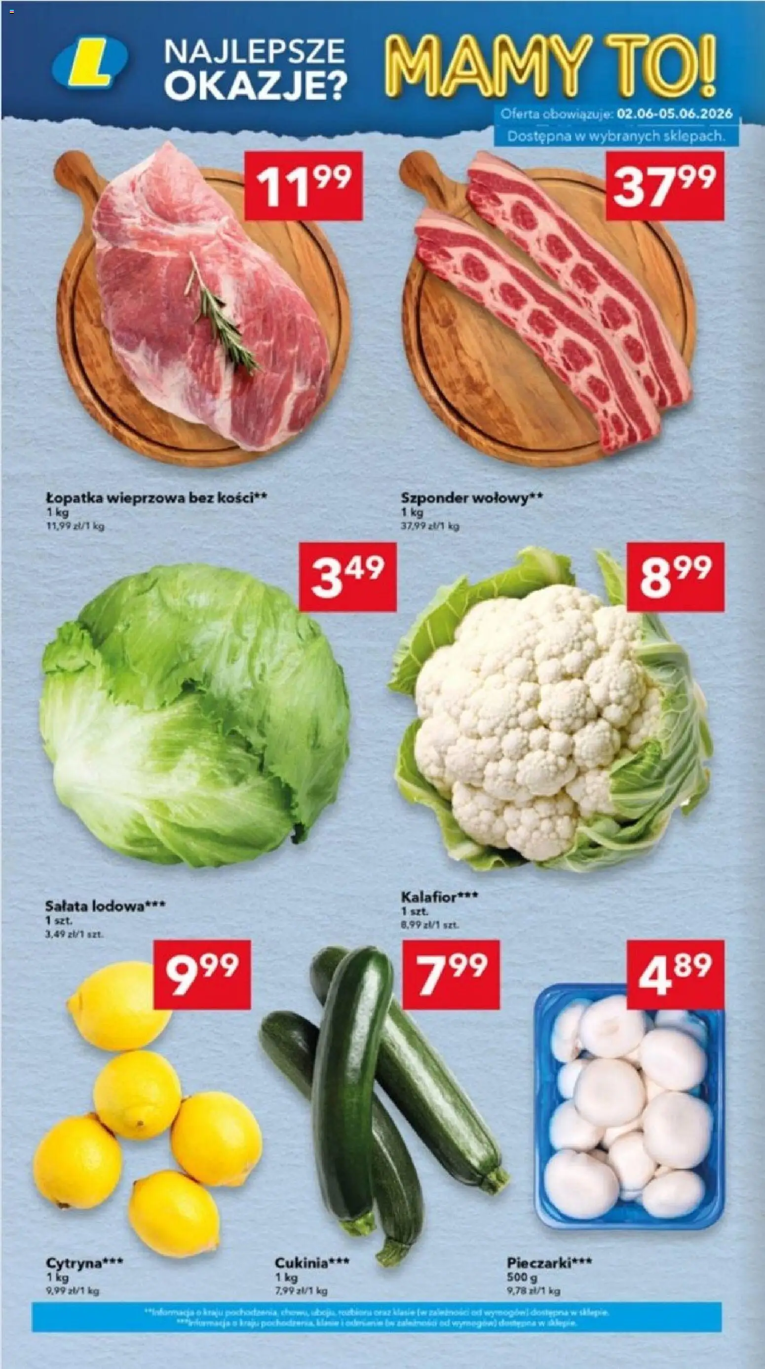 Lewiatan gazetka - Ostrów Wielkopolski od 02.06.2026 | Strona: 3 | Produkty: Cytryna, Kalafior, Cukinia, Łopatka wieprzowa