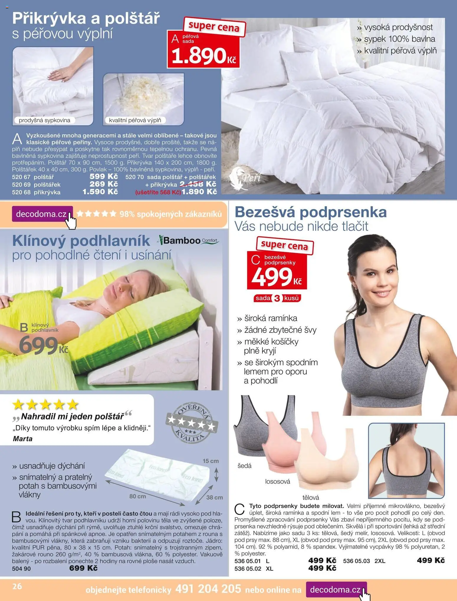 Decodoma katalog Podzim 2026 od 01.09.2026 | Strana: 26 | Produkty: Hodiny, Podprsenka, Polštář, Přikrývka