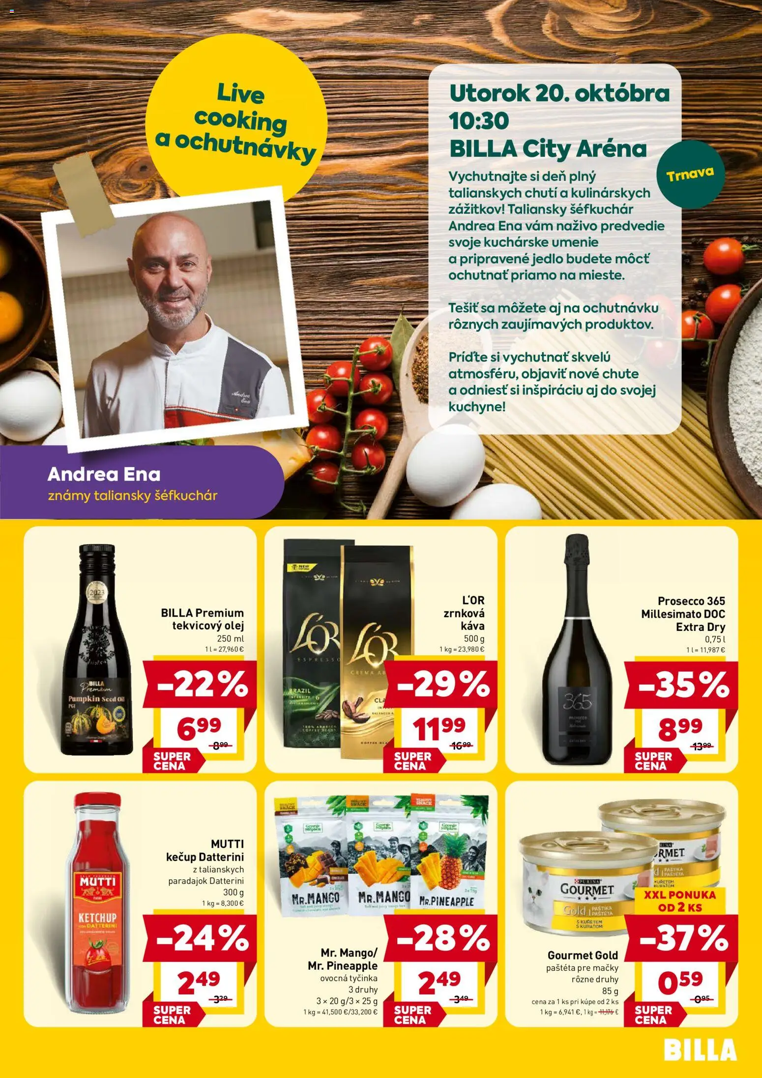 Nové Billa akcie – leták je platný od 07.10.2026 | Strana: 3 | Produkty: Olej, Káva, Kuchyne, Kečup